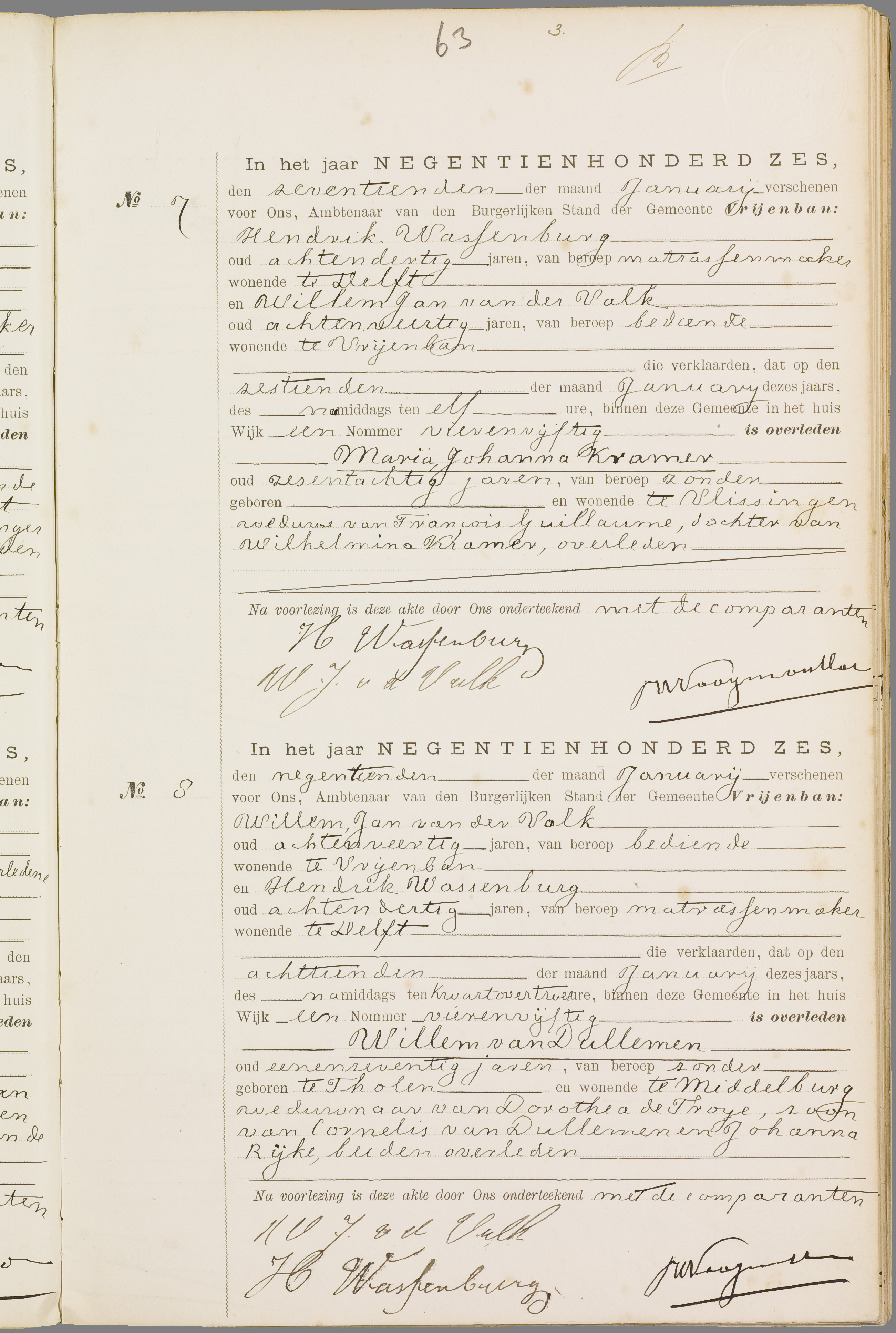 Scan 118 uit het bronpakket: Vrijenban: overlijdensakten 1903–1912