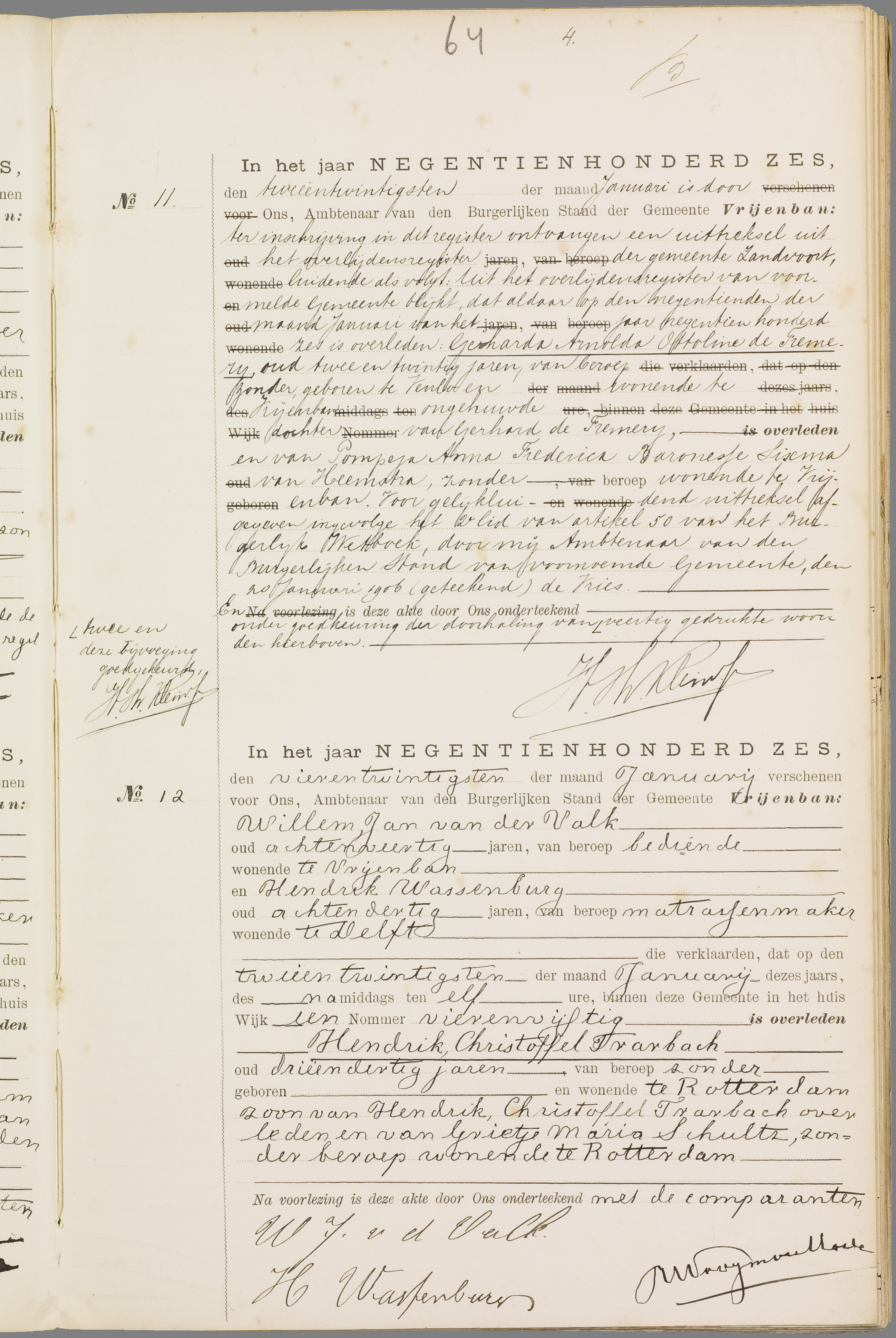 Scan 120 uit het bronpakket: Vrijenban: overlijdensakten 1903–1912