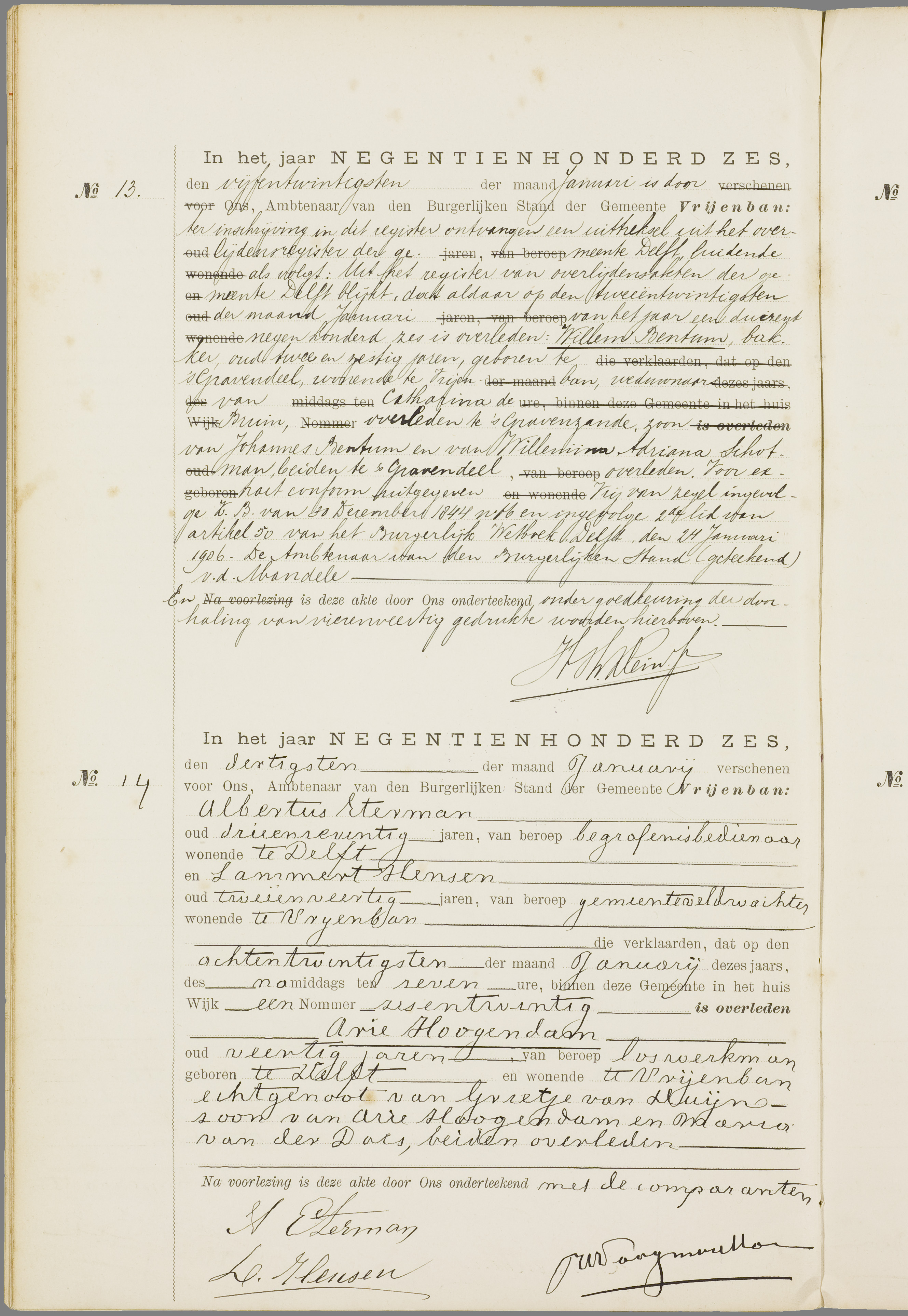 Scan 121 uit het bronpakket: Vrijenban: overlijdensakten 1903–1912