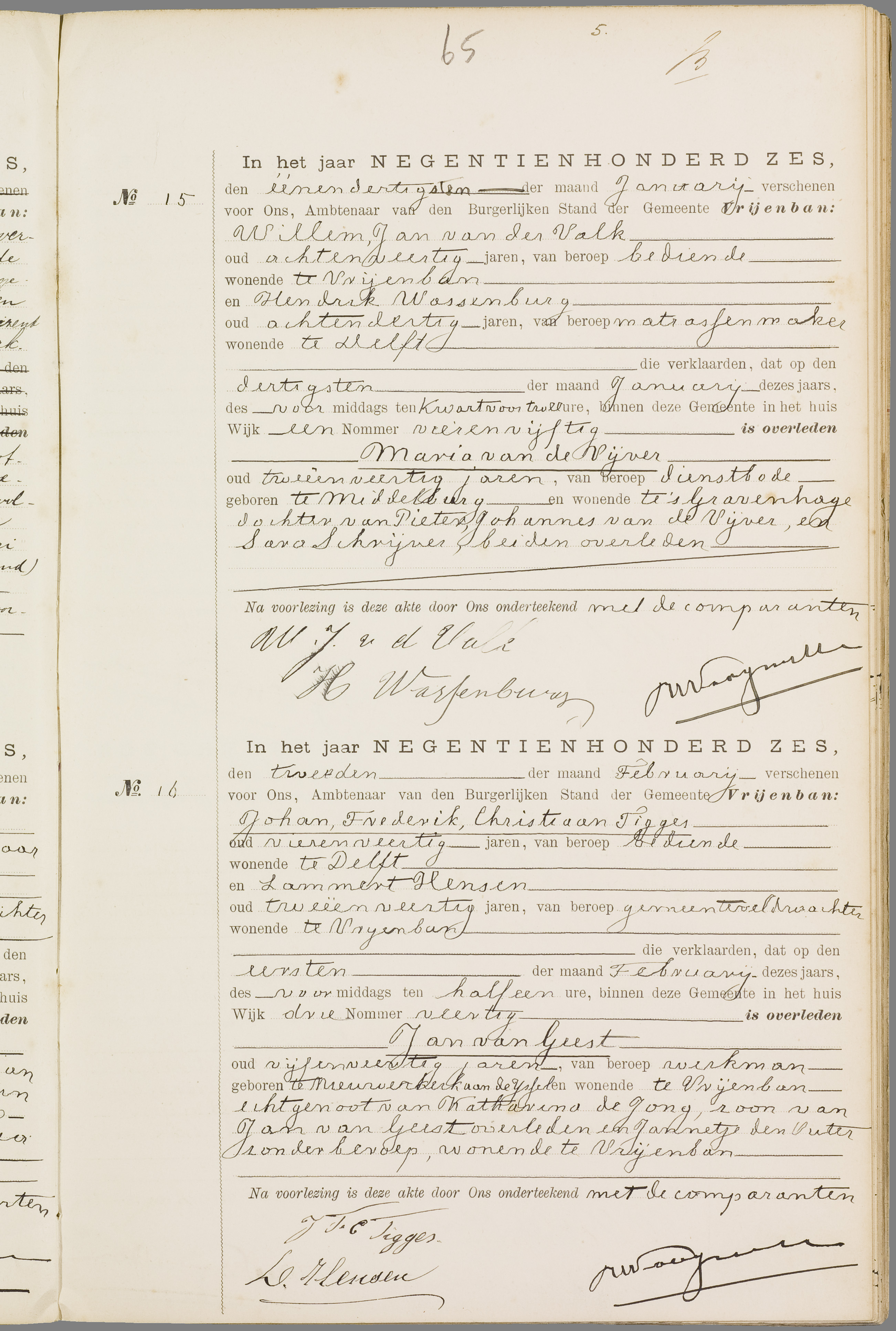 Scan 122 uit het bronpakket: Vrijenban: overlijdensakten 1903–1912