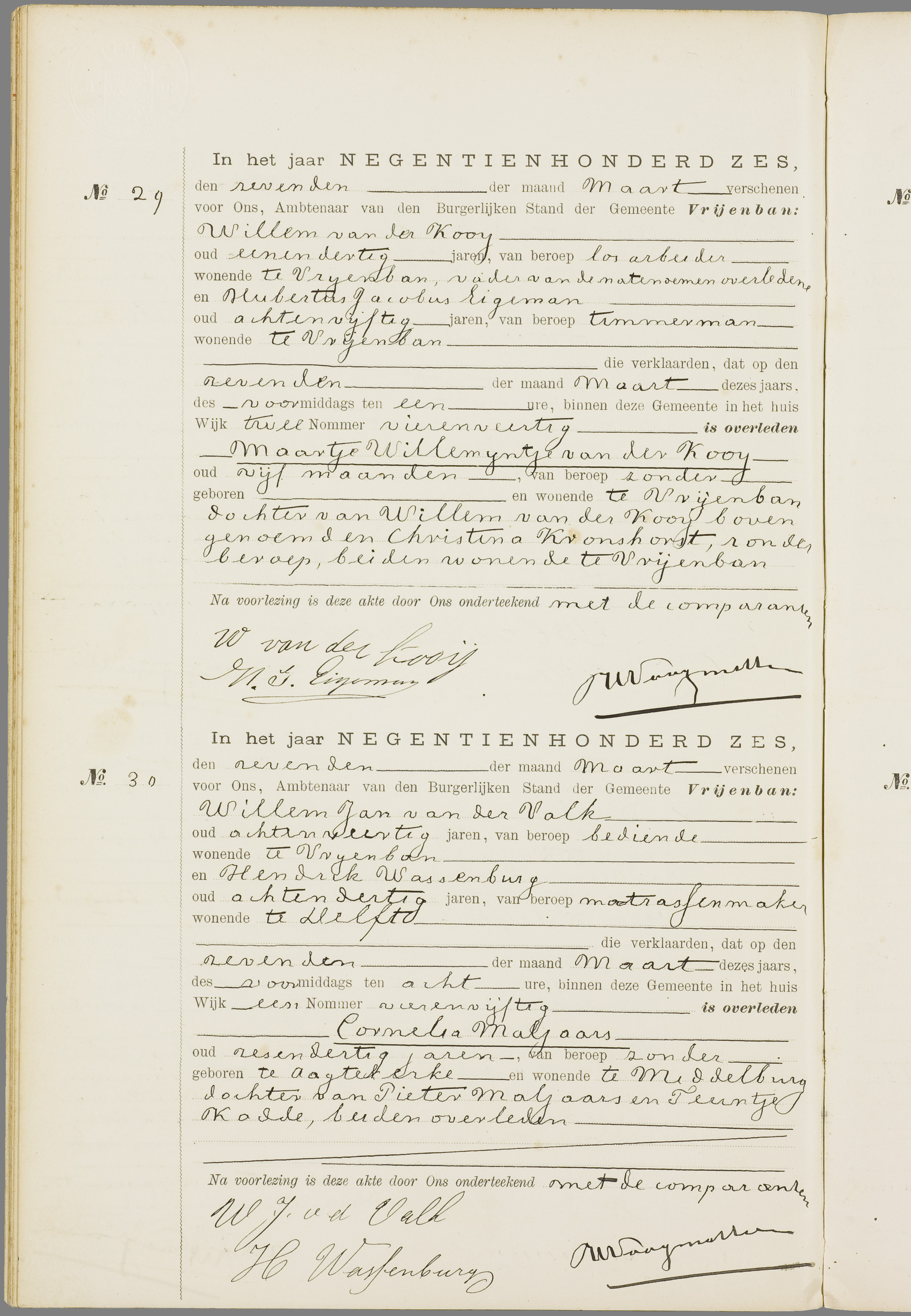 Scan 129 uit het bronpakket: Vrijenban: overlijdensakten 1903–1912