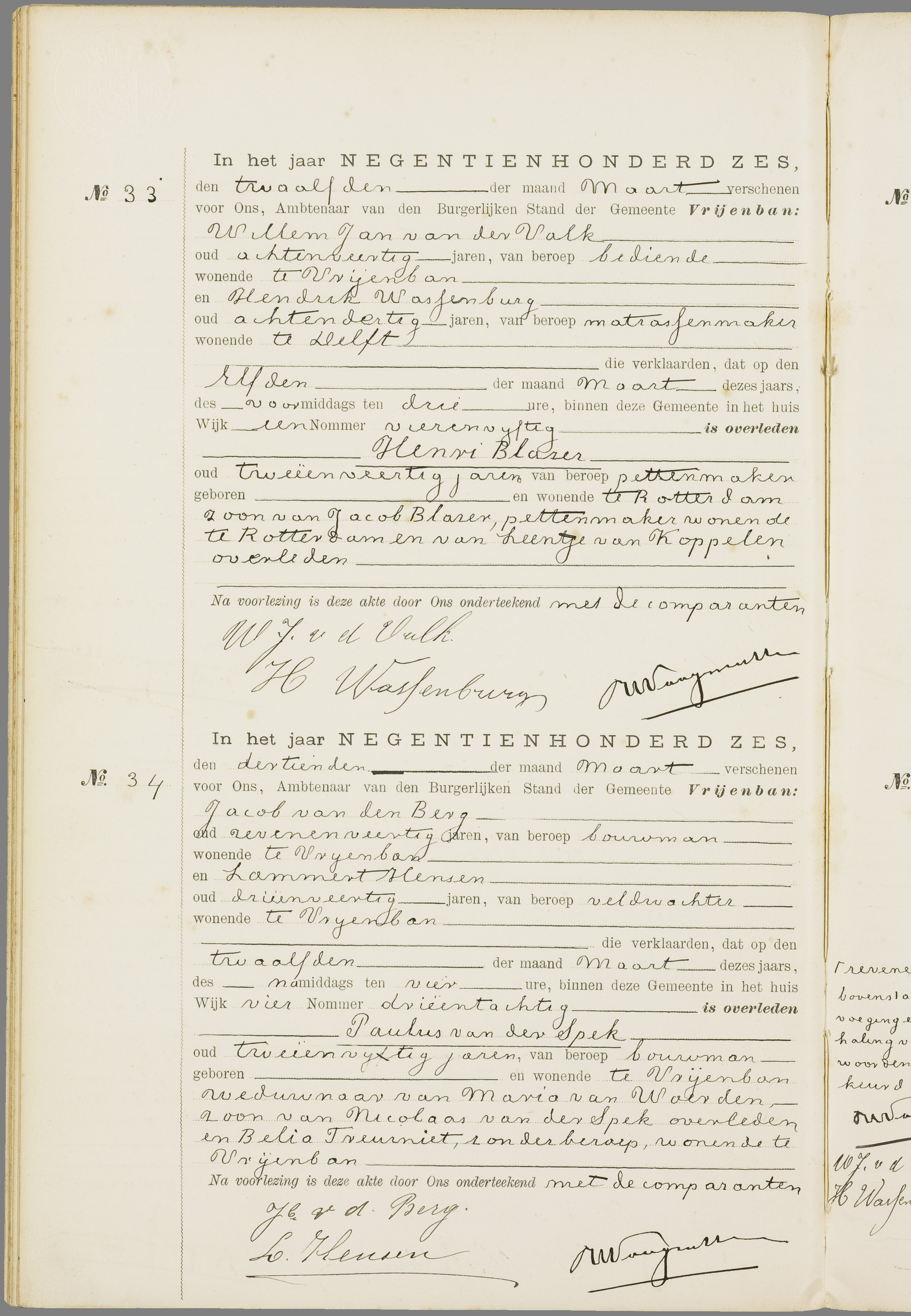 Scan 131 uit het bronpakket: Vrijenban: overlijdensakten 1903–1912