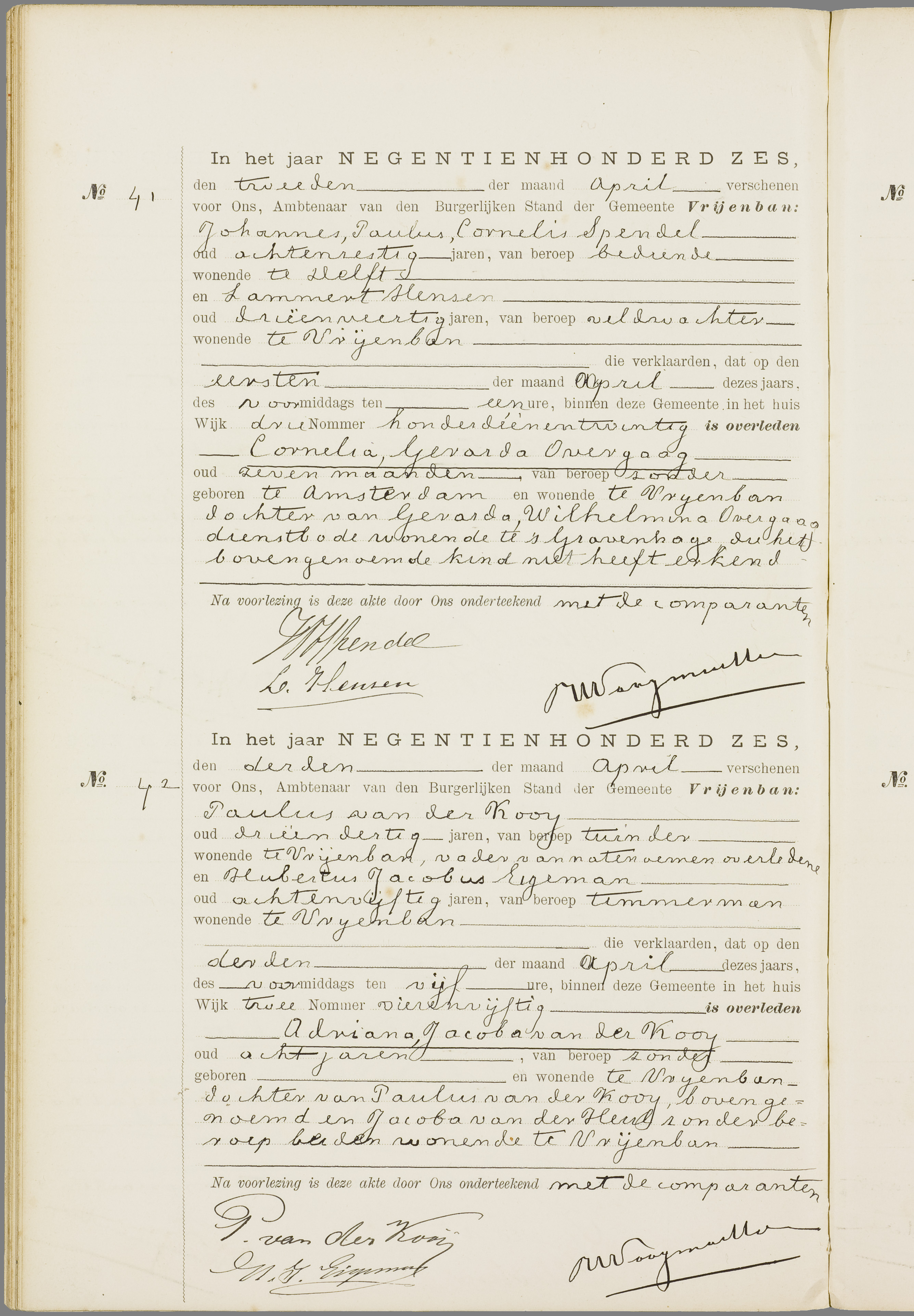 Scan 135 uit het bronpakket: Vrijenban: overlijdensakten 1903–1912