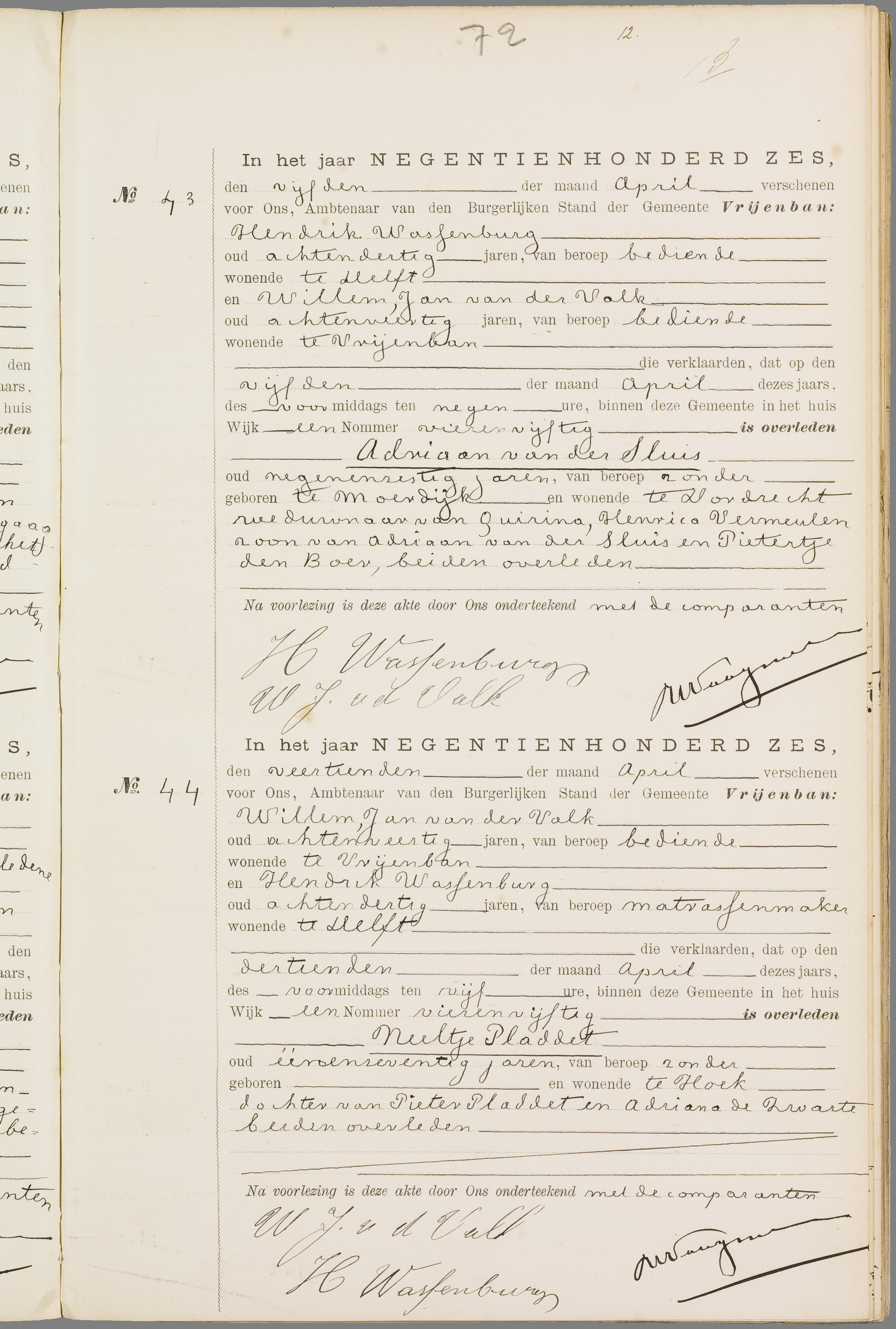 Scan 136 uit het bronpakket: Vrijenban: overlijdensakten 1903–1912