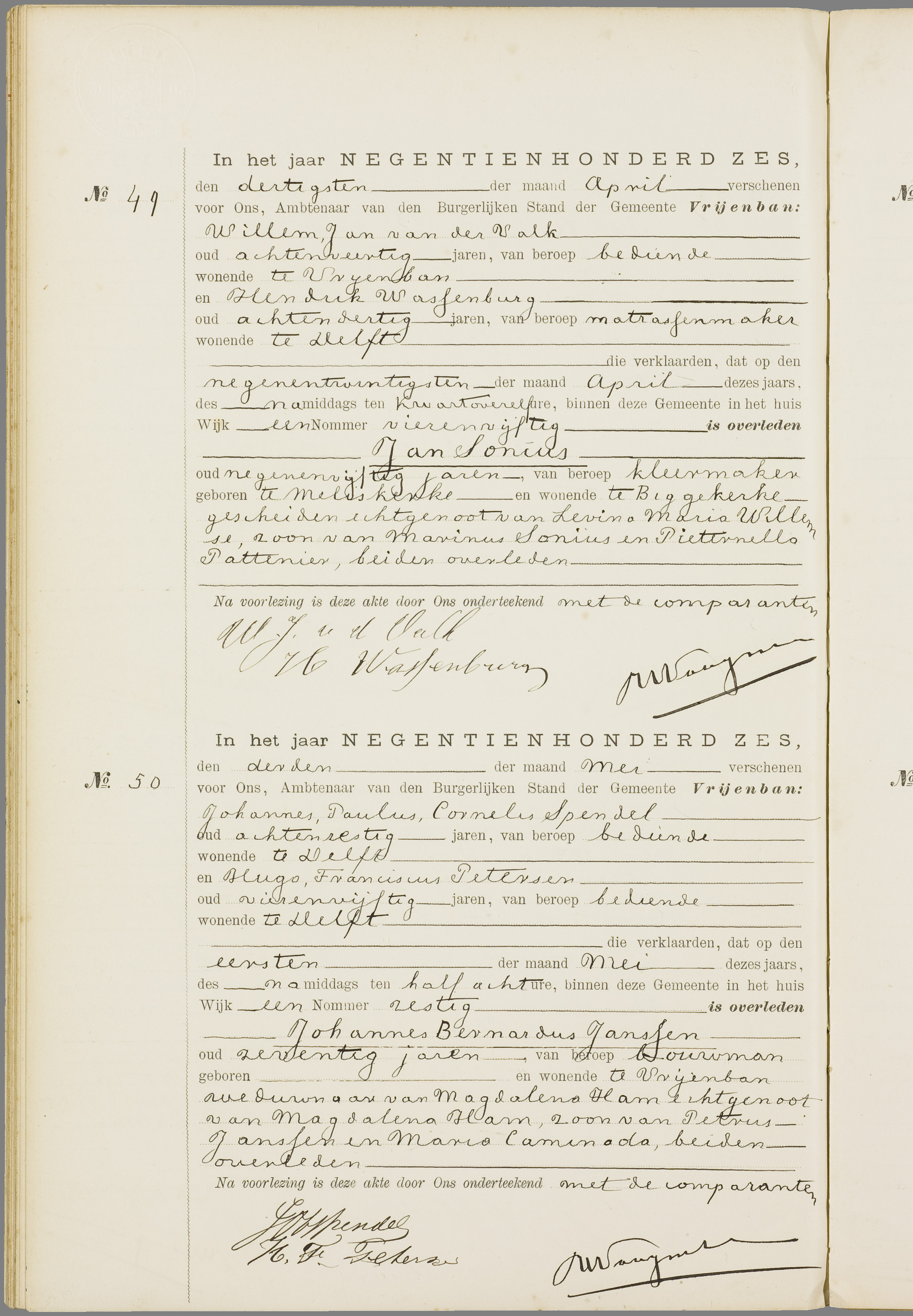Scan 139 uit het bronpakket: Vrijenban: overlijdensakten 1903–1912