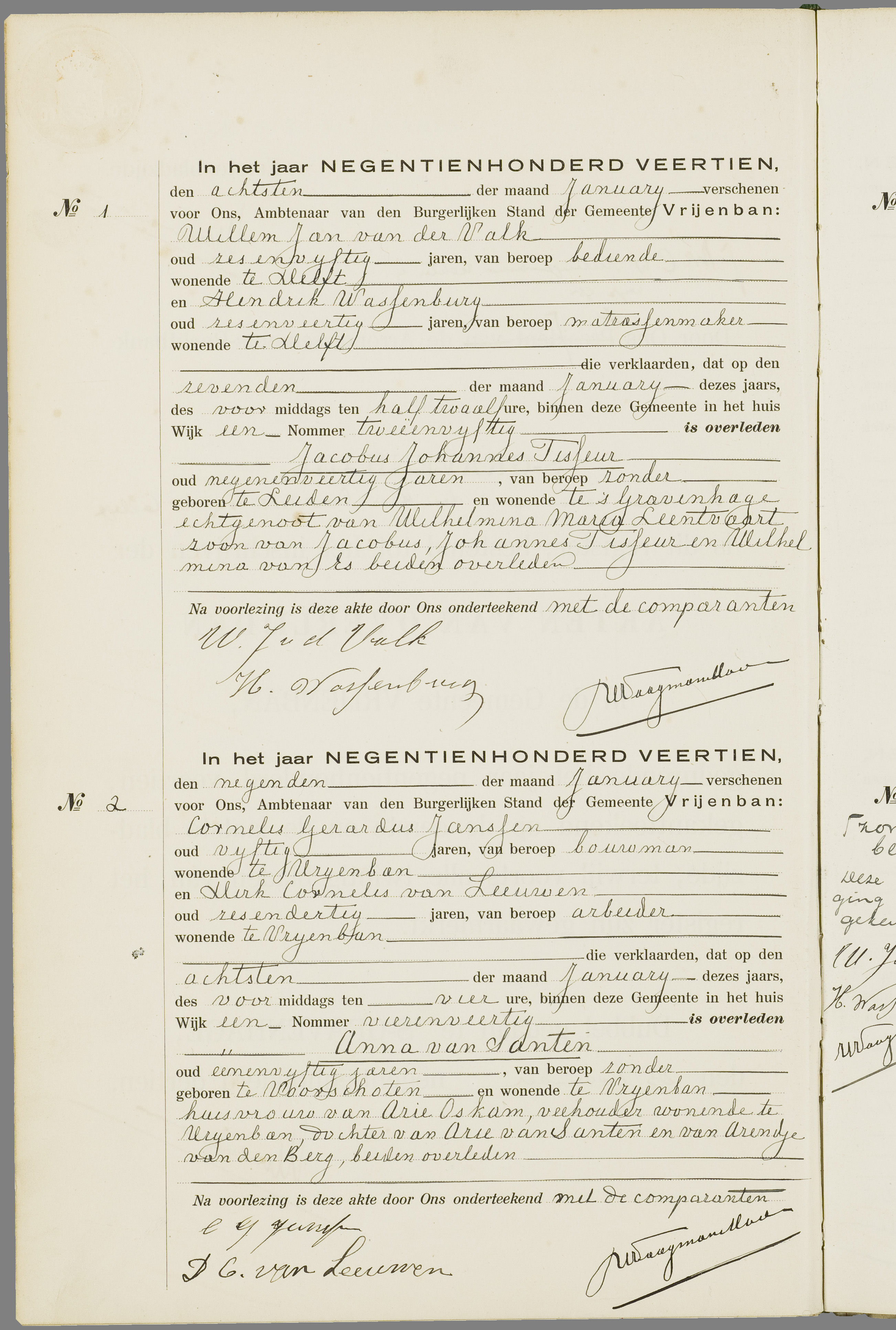 Scan 41 uit het bronpakket: Vrijenban: overlijdensakten 1913–1920
