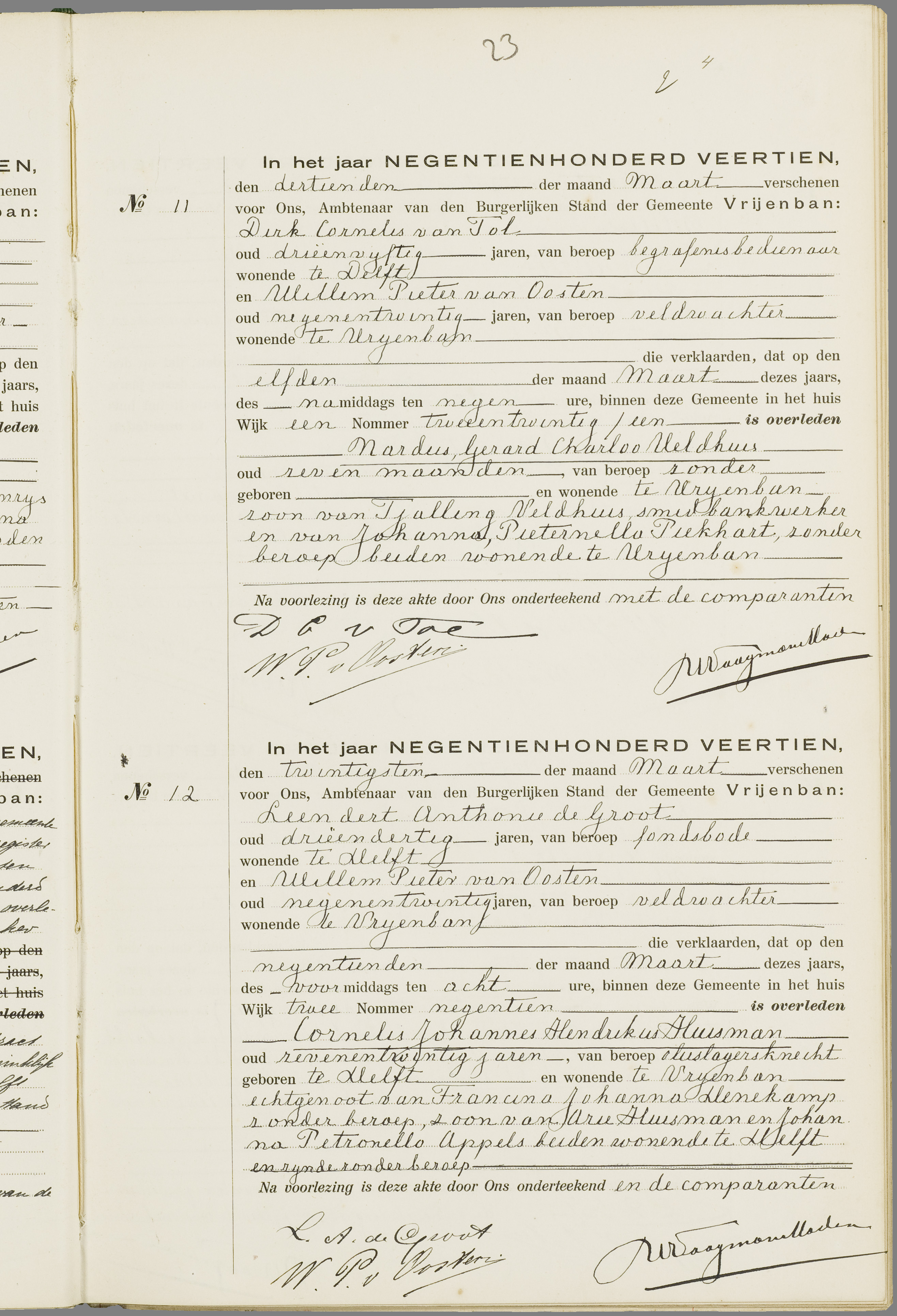 Scan 46 uit het bronpakket: Vrijenban: overlijdensakten 1913–1920