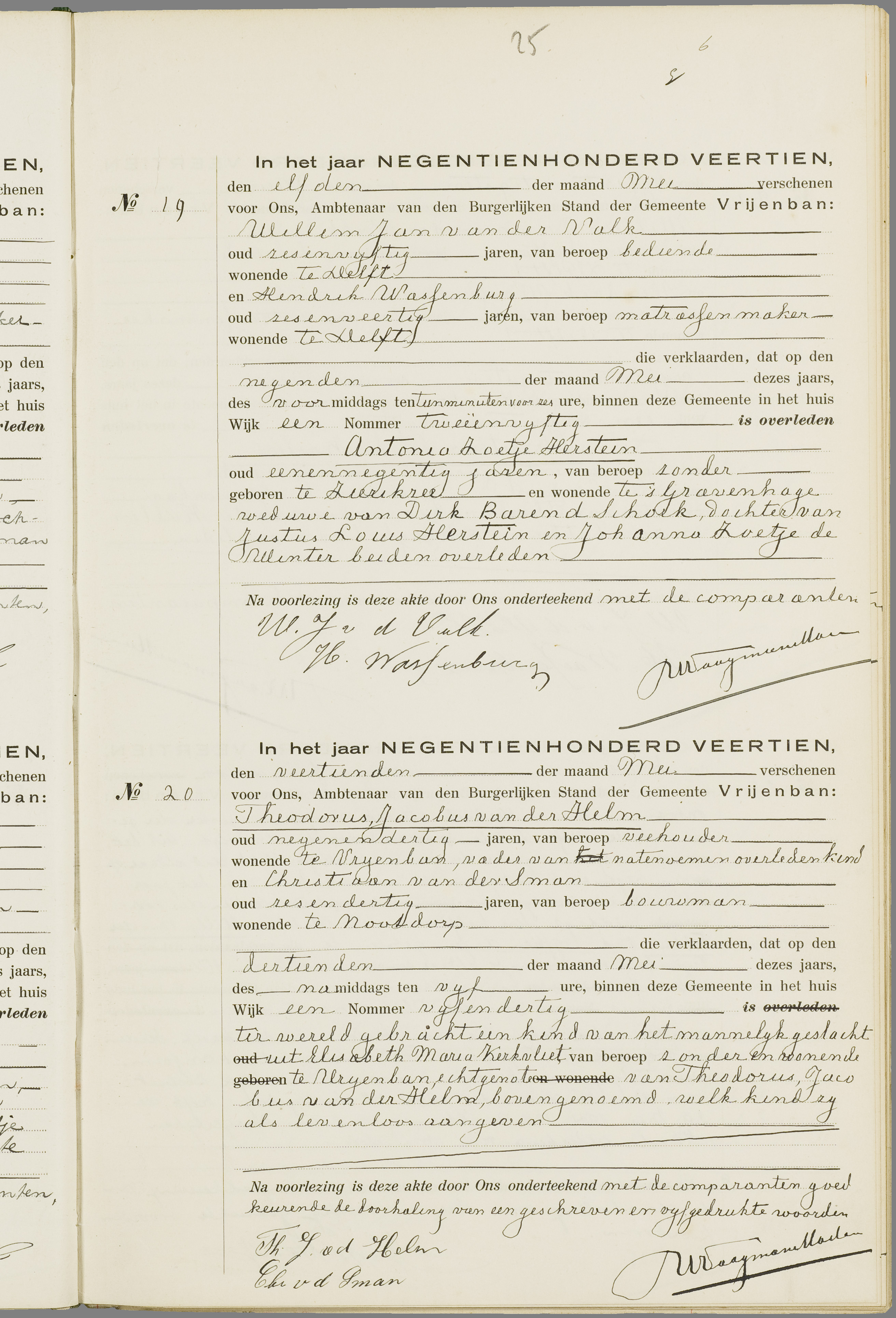 Scan 50 uit het bronpakket: Vrijenban: overlijdensakten 1913–1920
