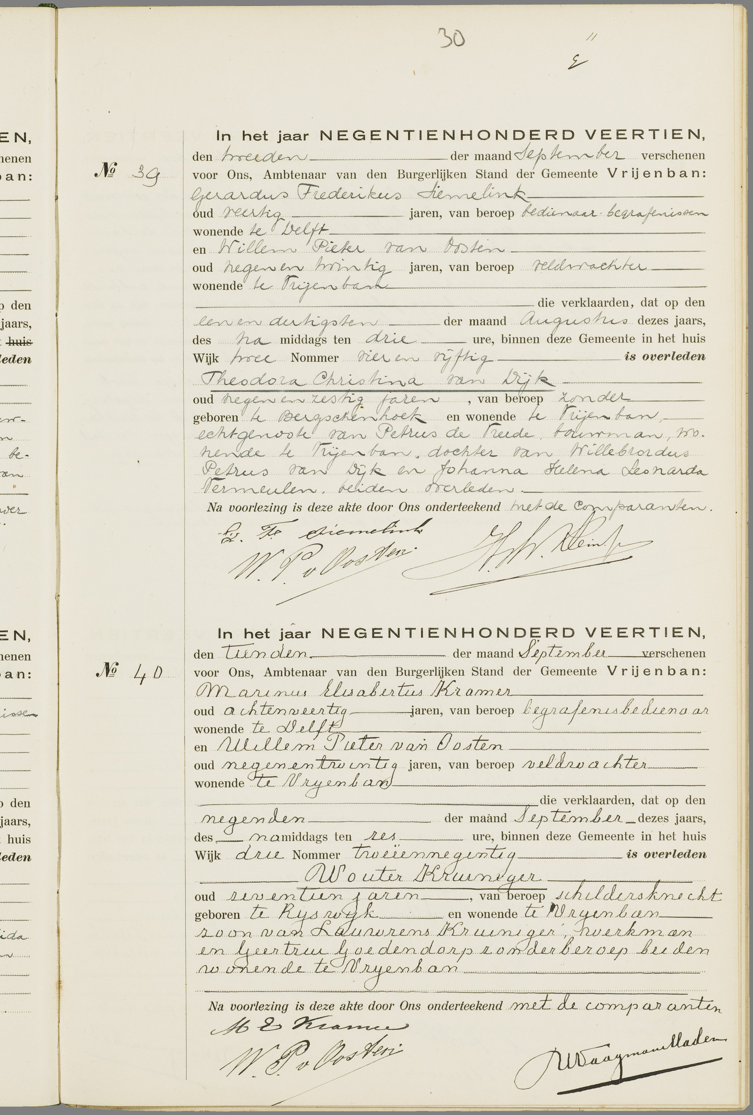 Scan 60 uit het bronpakket: Vrijenban: overlijdensakten 1913–1920