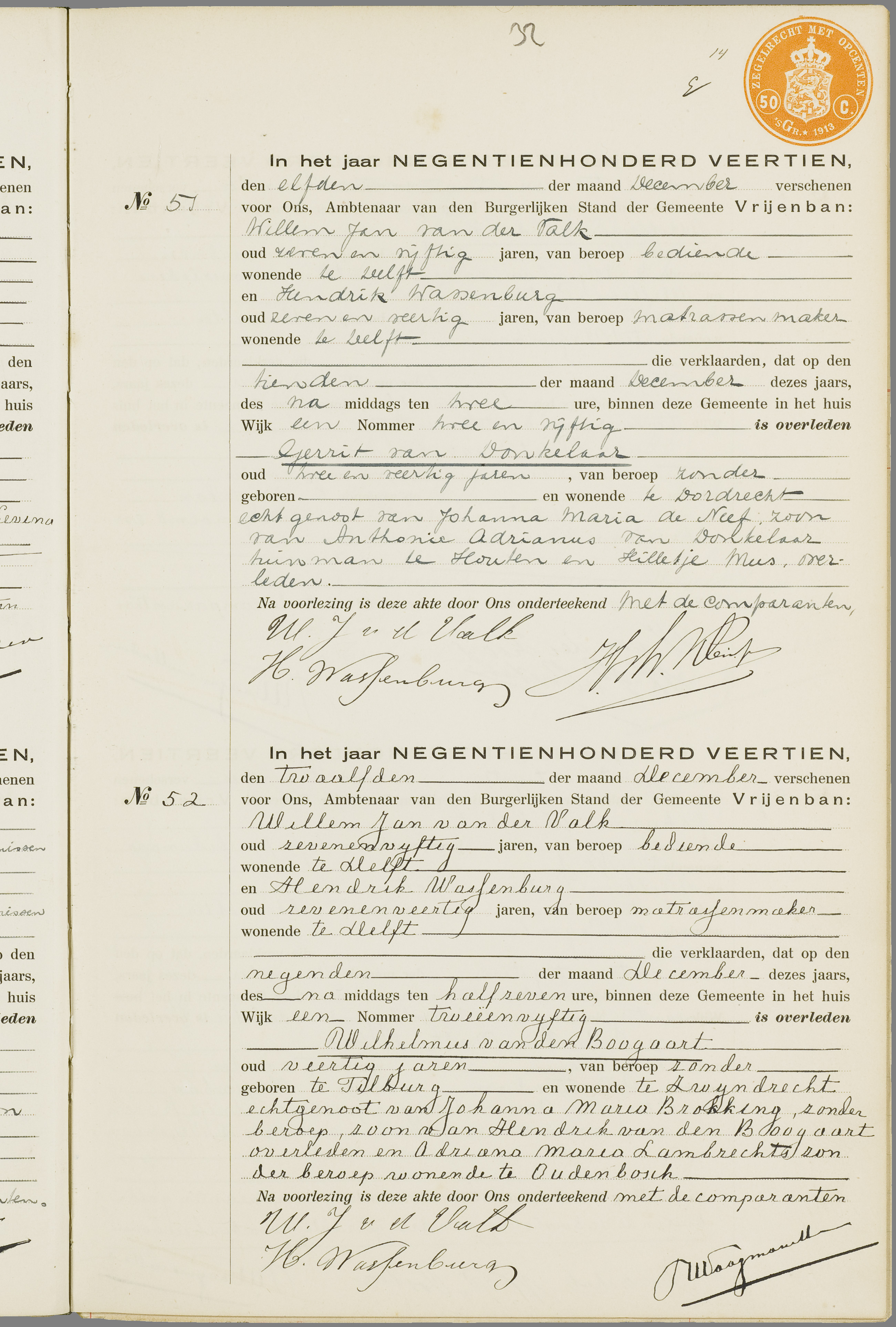 Scan 66 uit het bronpakket: Vrijenban: overlijdensakten 1913–1920