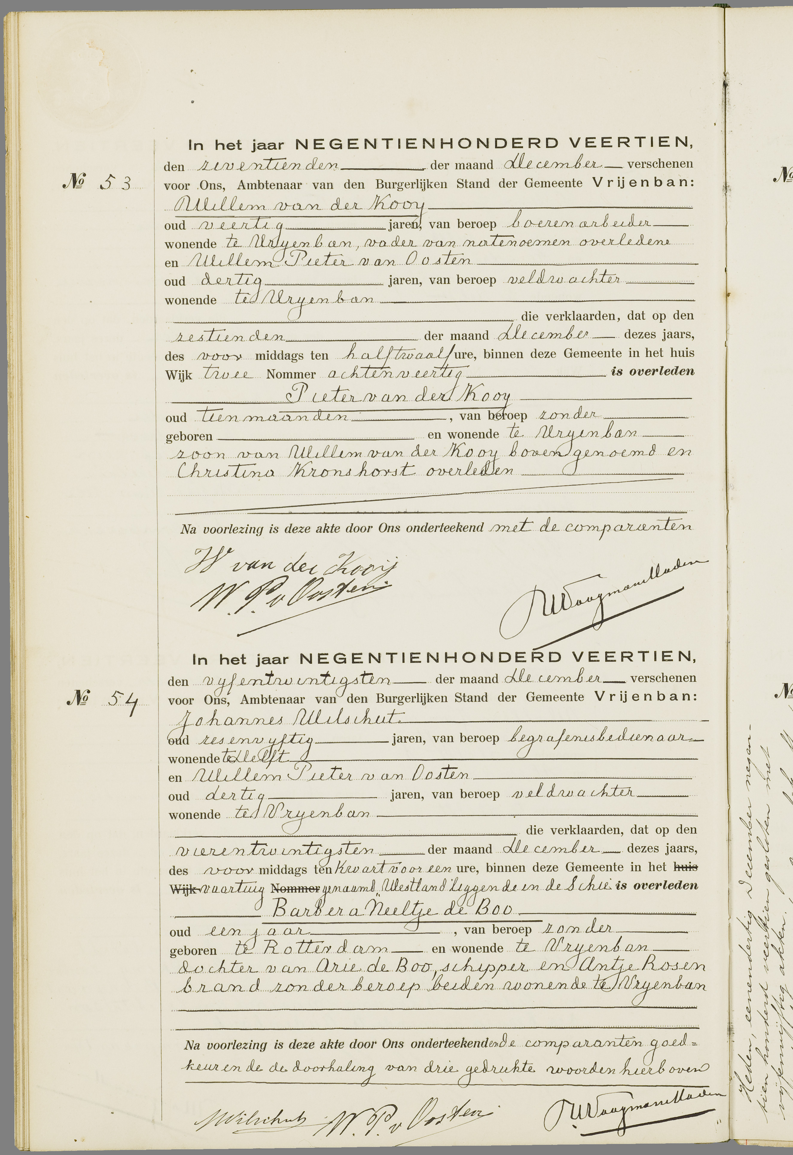 Scan 67 uit het bronpakket: Vrijenban: overlijdensakten 1913–1920