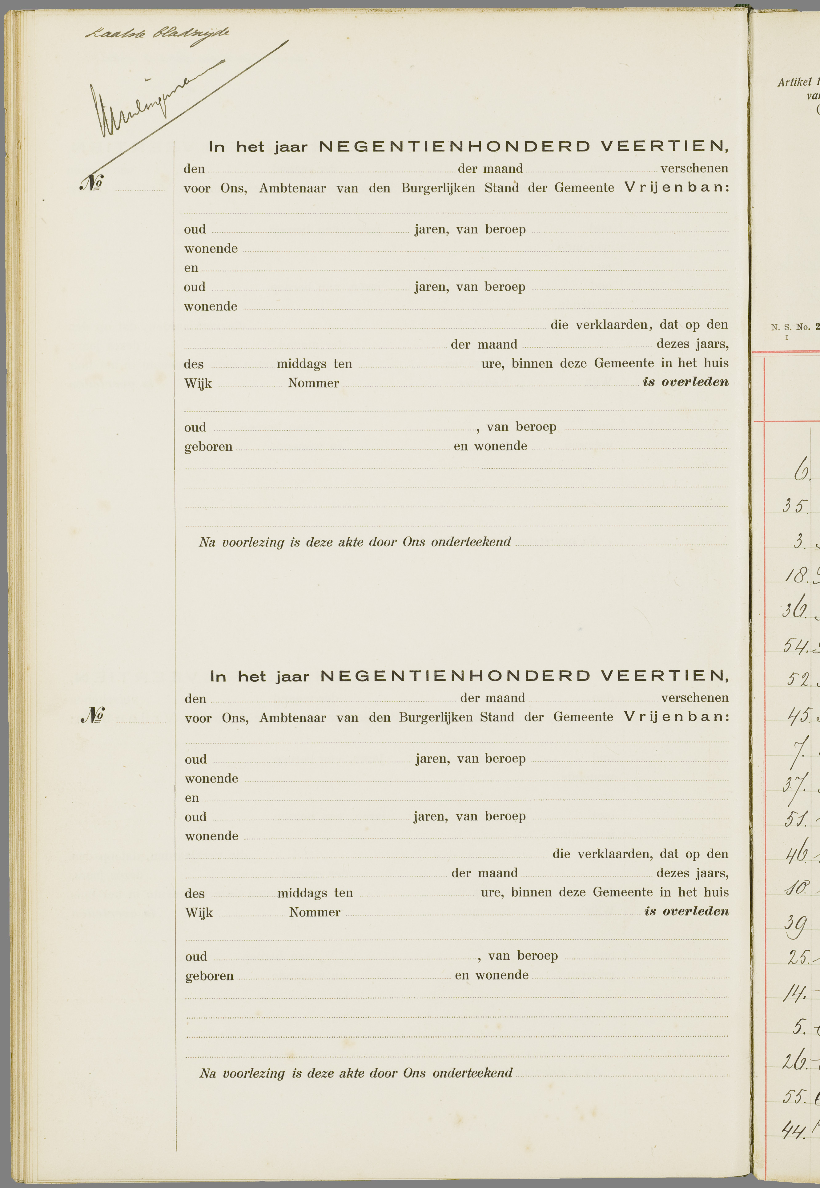Scan 69 uit het bronpakket: Vrijenban: overlijdensakten 1913–1920