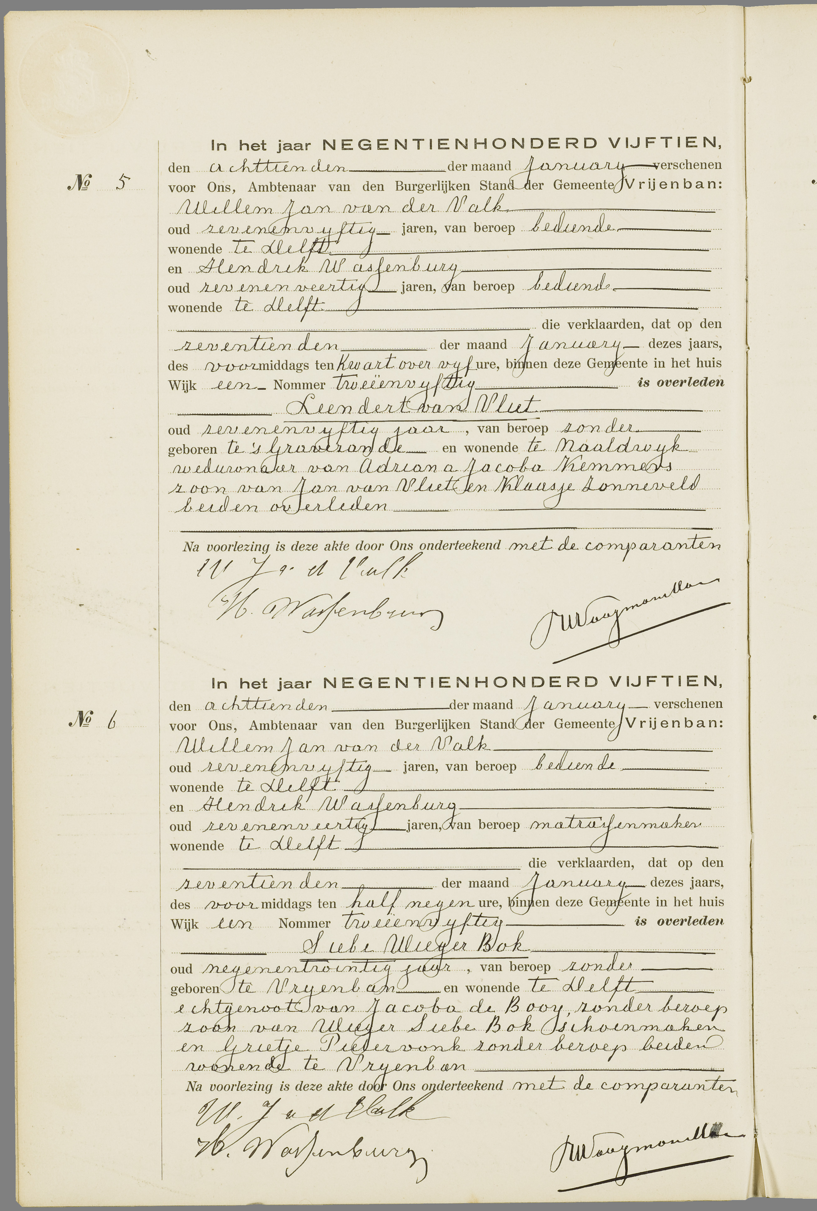 Scan 77 uit het bronpakket: Vrijenban: overlijdensakten 1913–1920