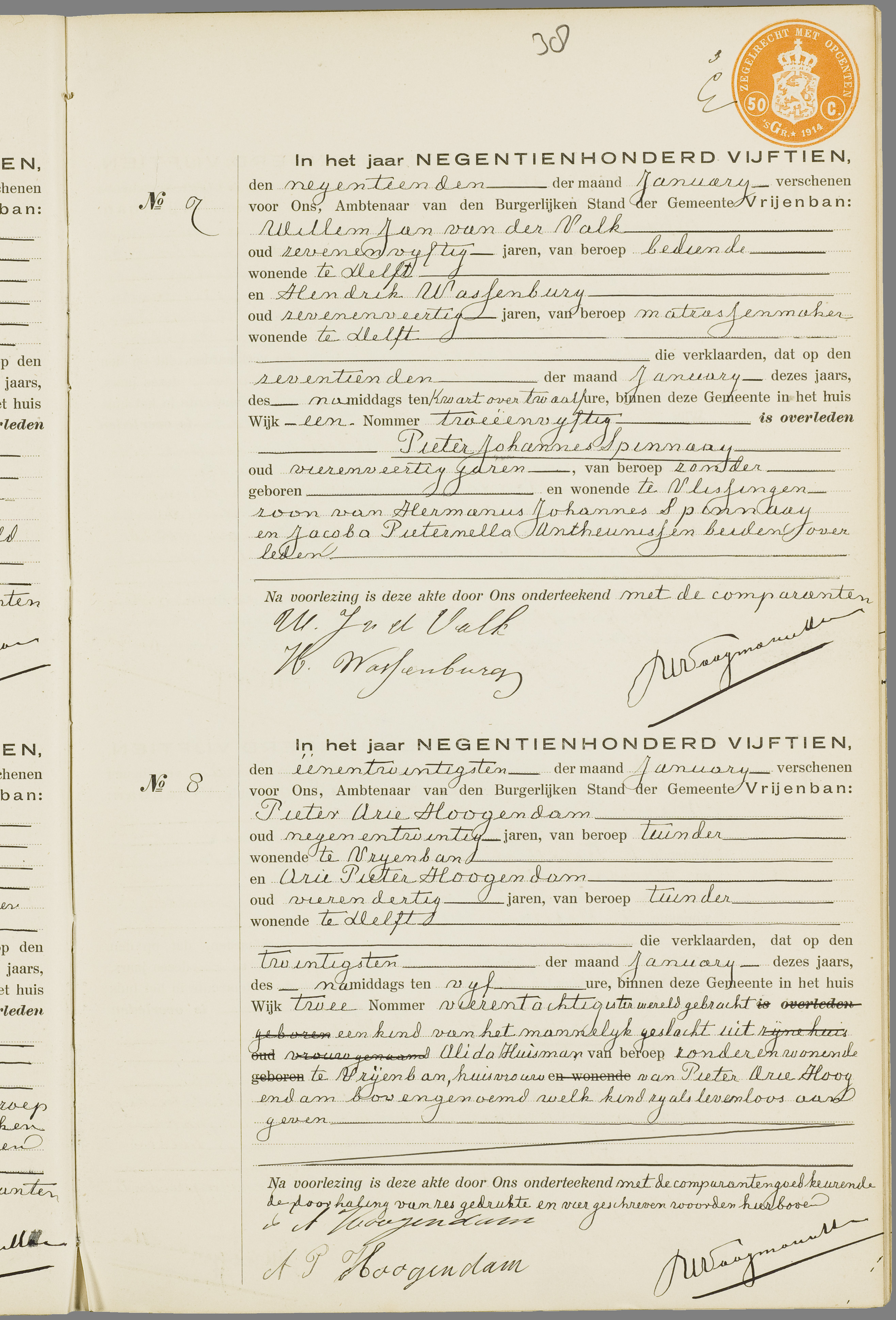 Scan 78 uit het bronpakket: Vrijenban: overlijdensakten 1913–1920