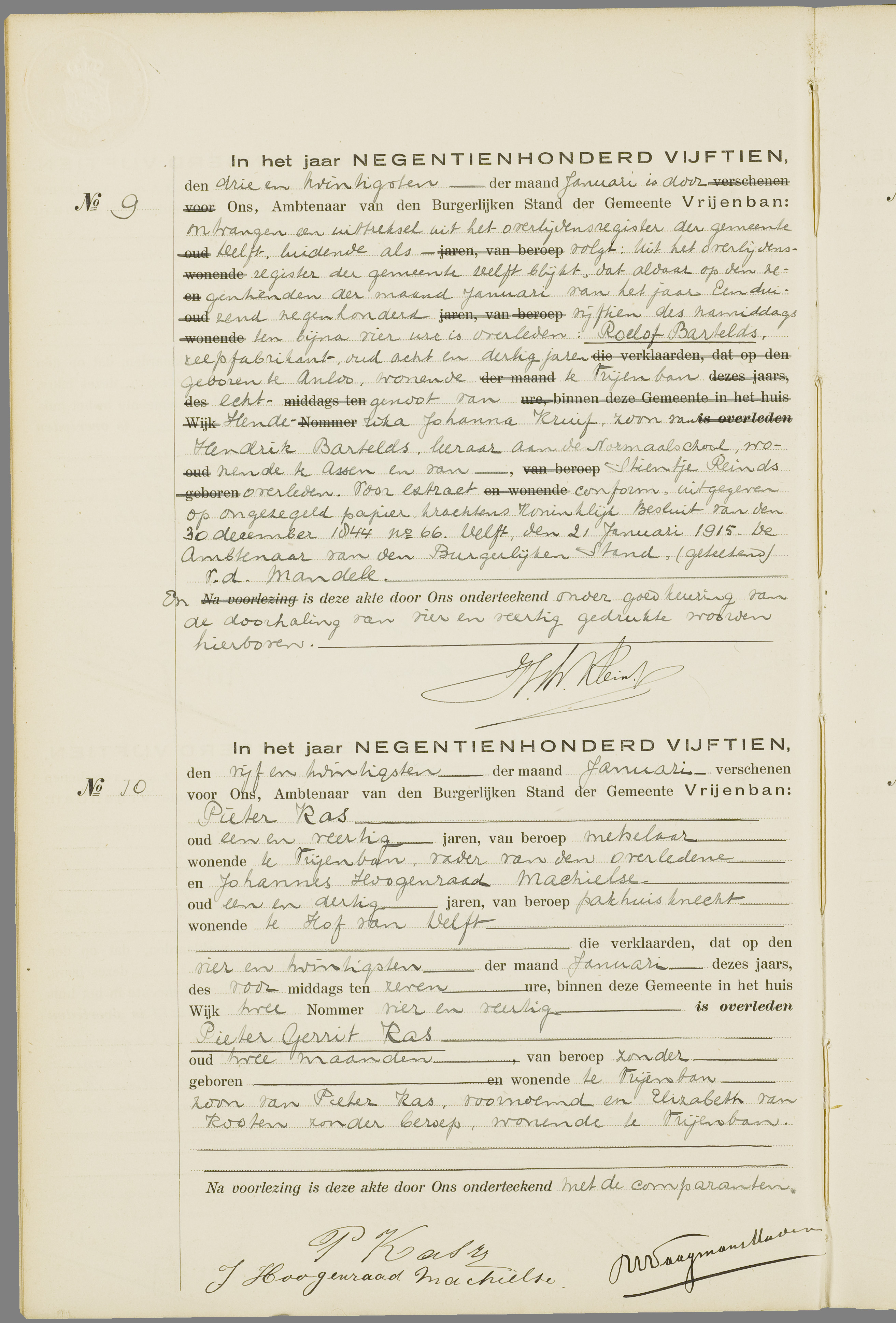 Scan 79 uit het bronpakket: Vrijenban: overlijdensakten 1913–1920
