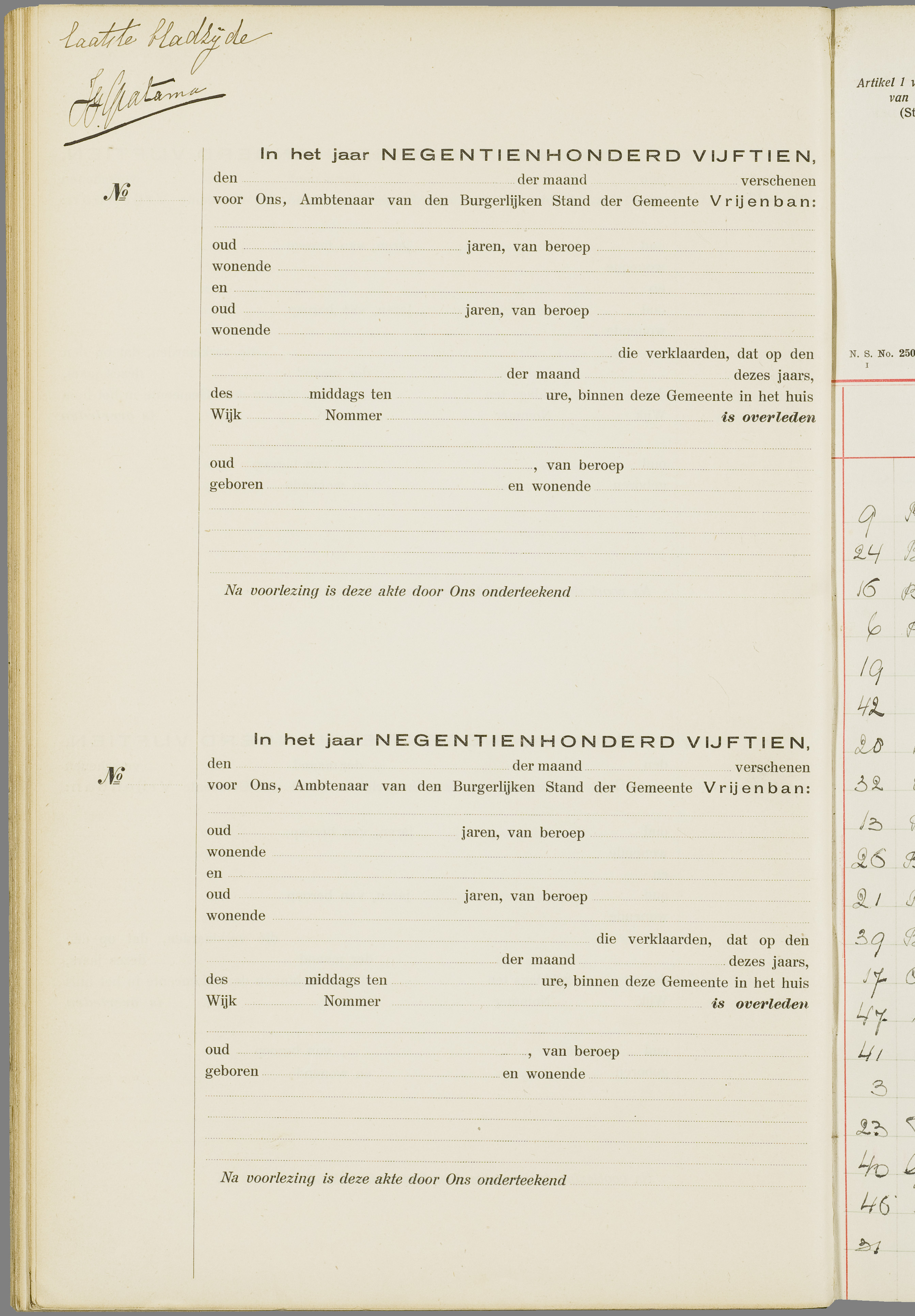 Scan 103 uit het bronpakket: Vrijenban: overlijdensakten 1913–1920