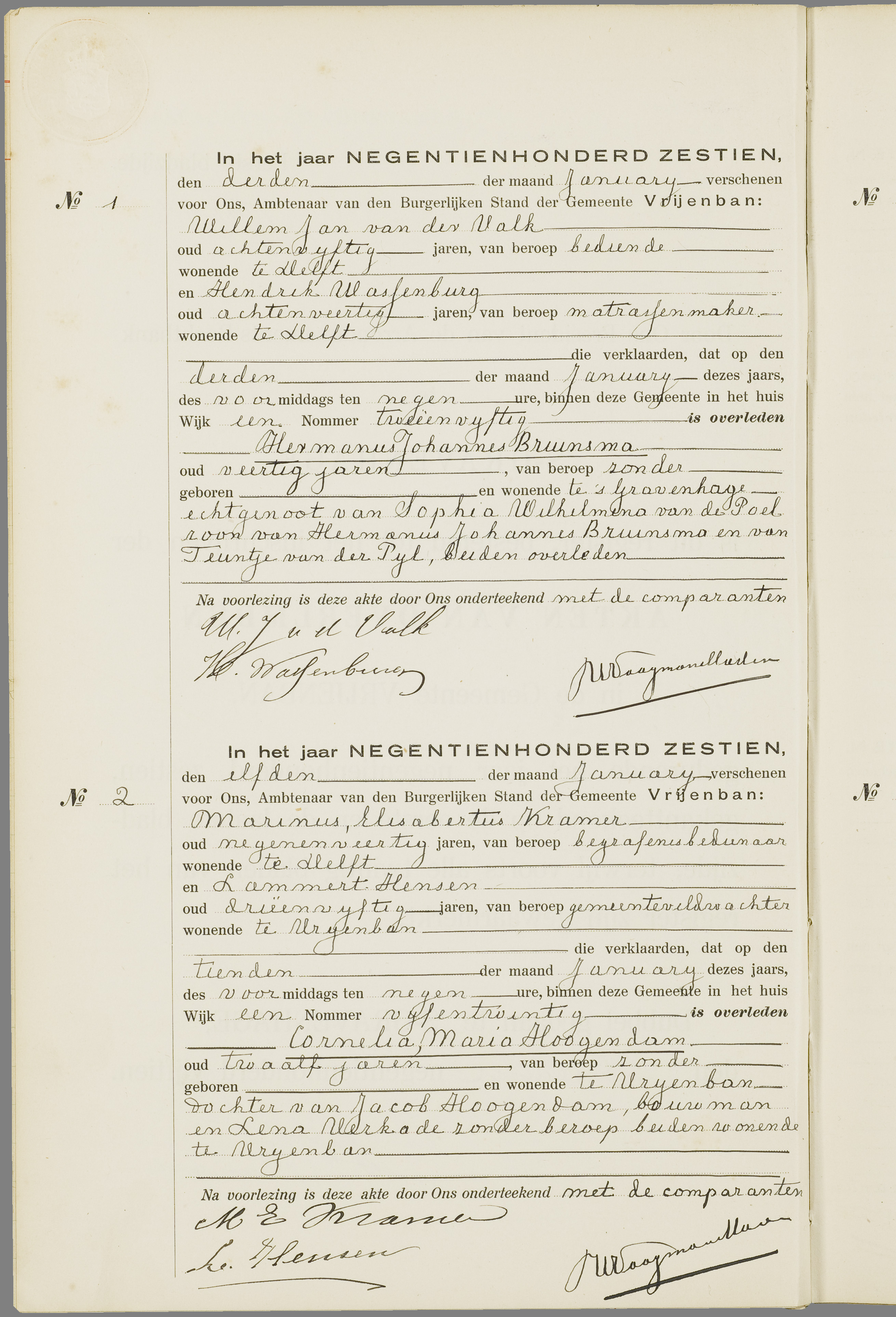 Scan 109 uit het bronpakket: Vrijenban: overlijdensakten 1913–1920