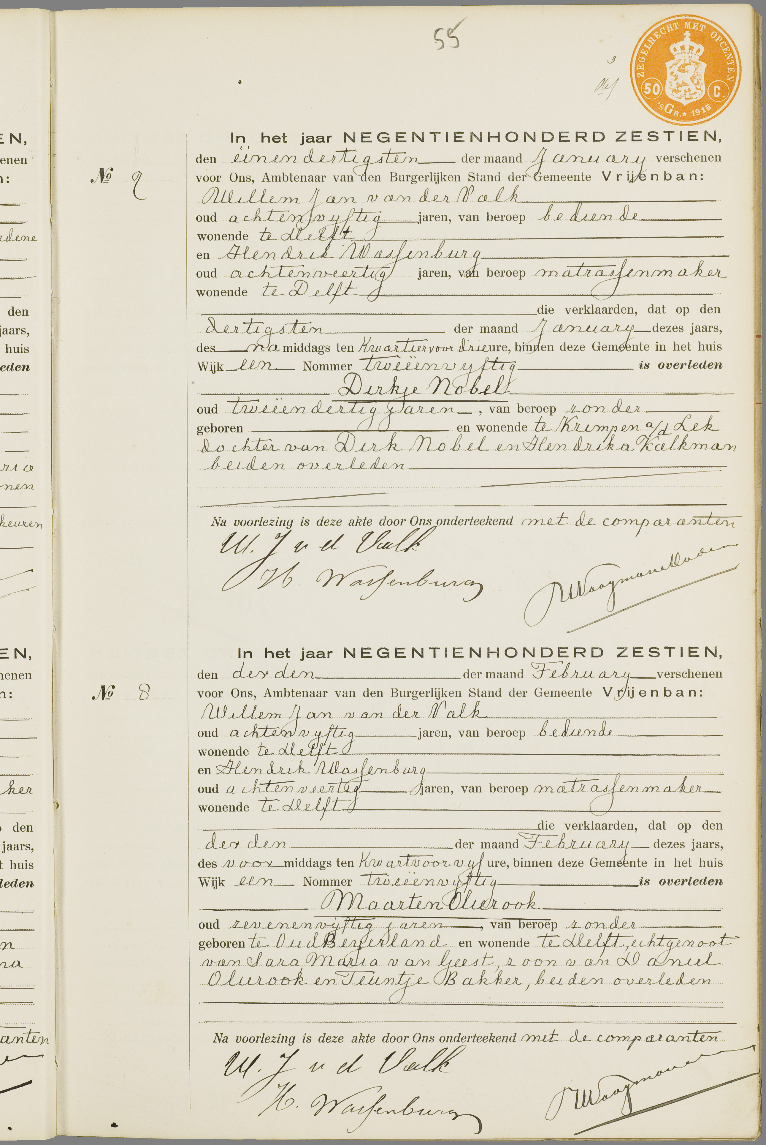 Scan 112 uit het bronpakket: Vrijenban: overlijdensakten 1913–1920