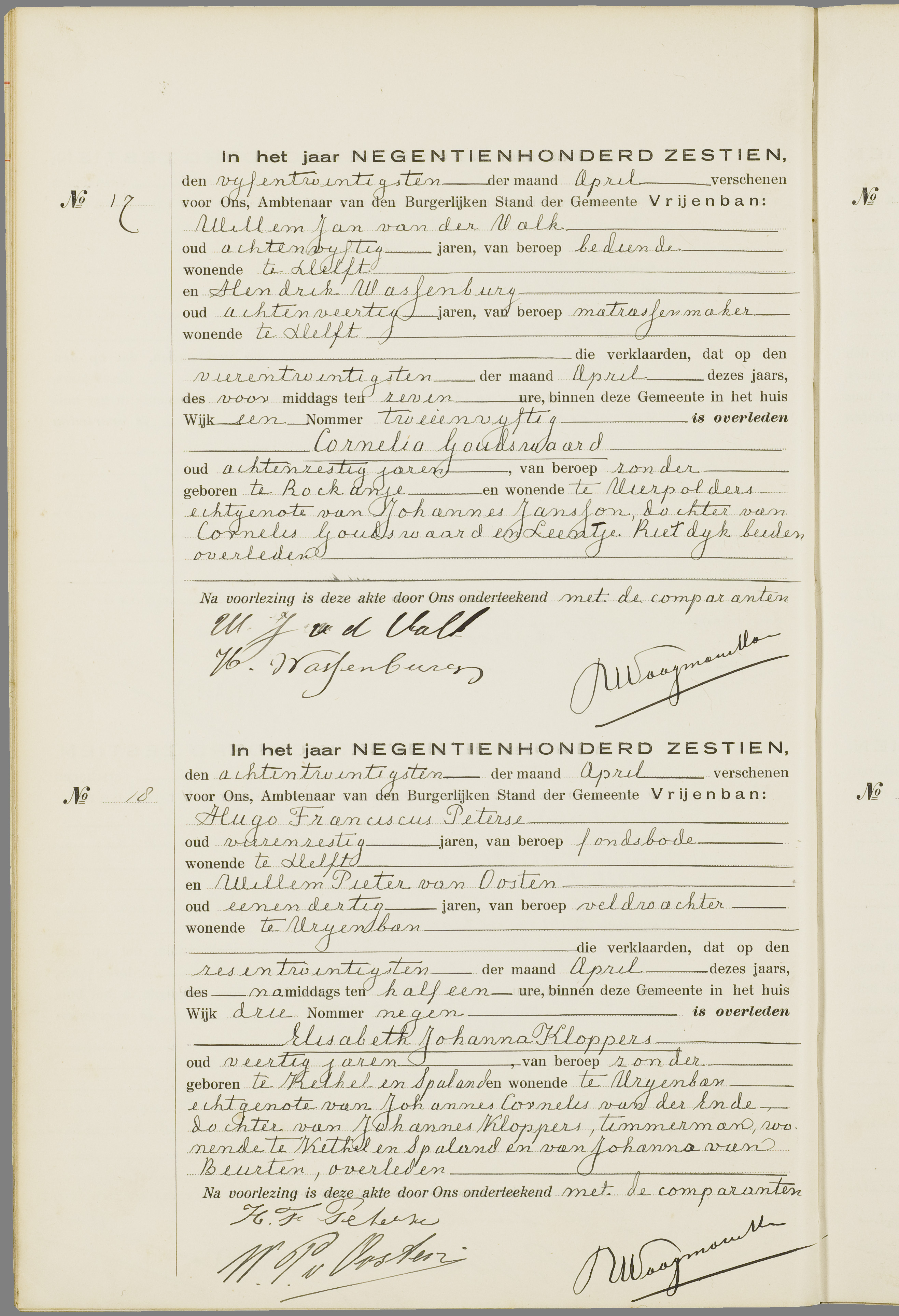 Scan 117 uit het bronpakket: Vrijenban: overlijdensakten 1913–1920