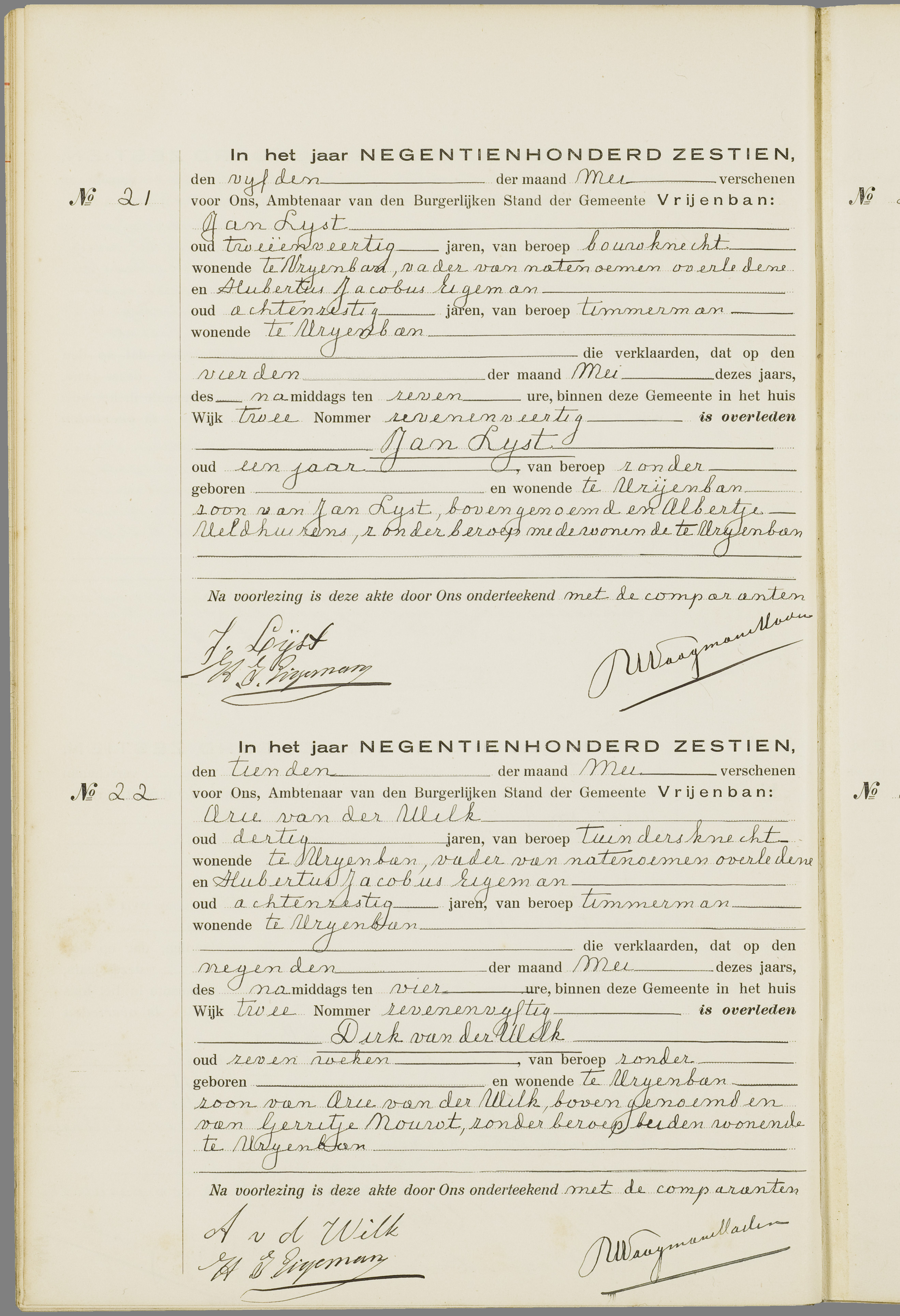 Scan 119 uit het bronpakket: Vrijenban: overlijdensakten 1913–1920