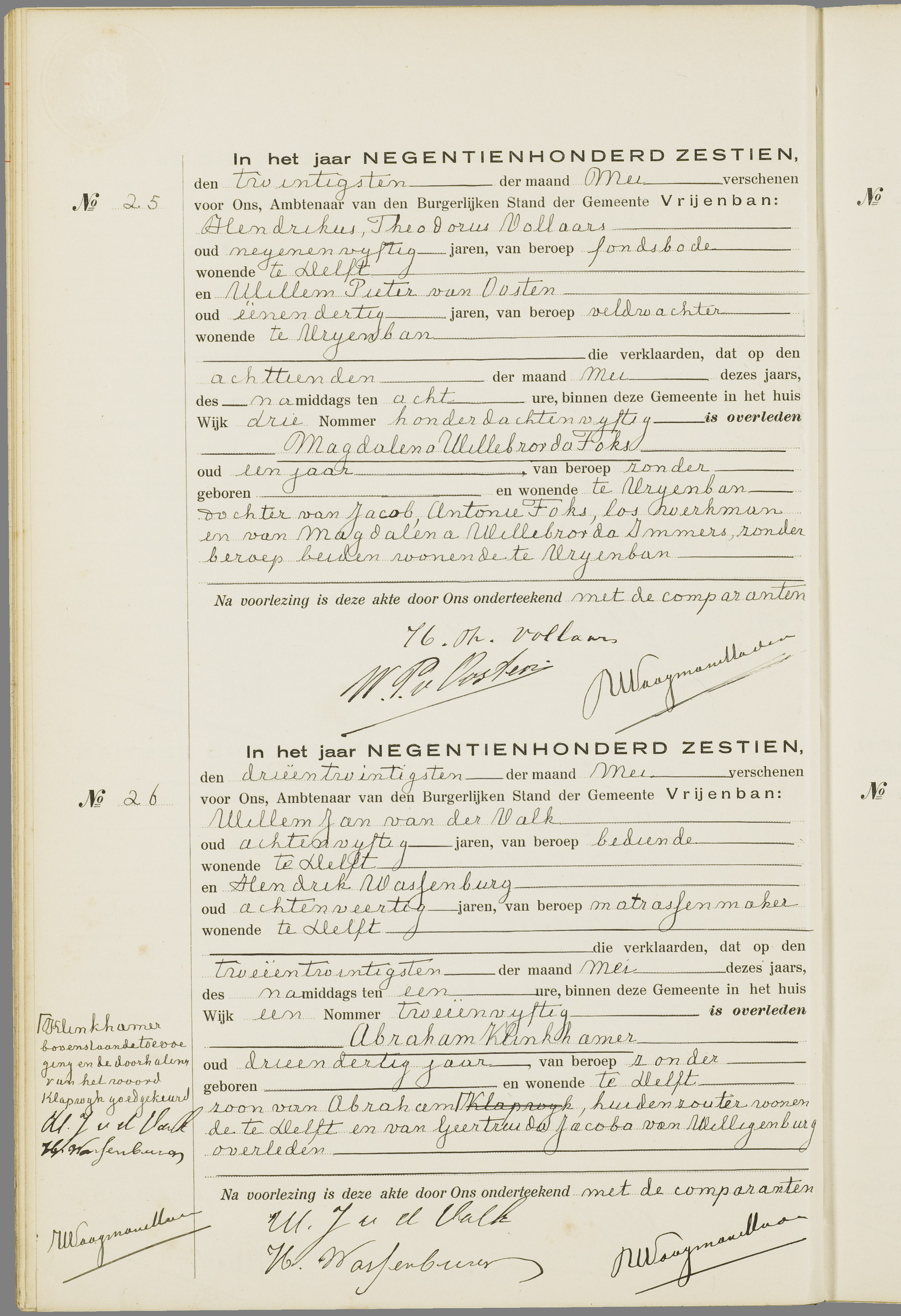 Scan 121 uit het bronpakket: Vrijenban: overlijdensakten 1913–1920
