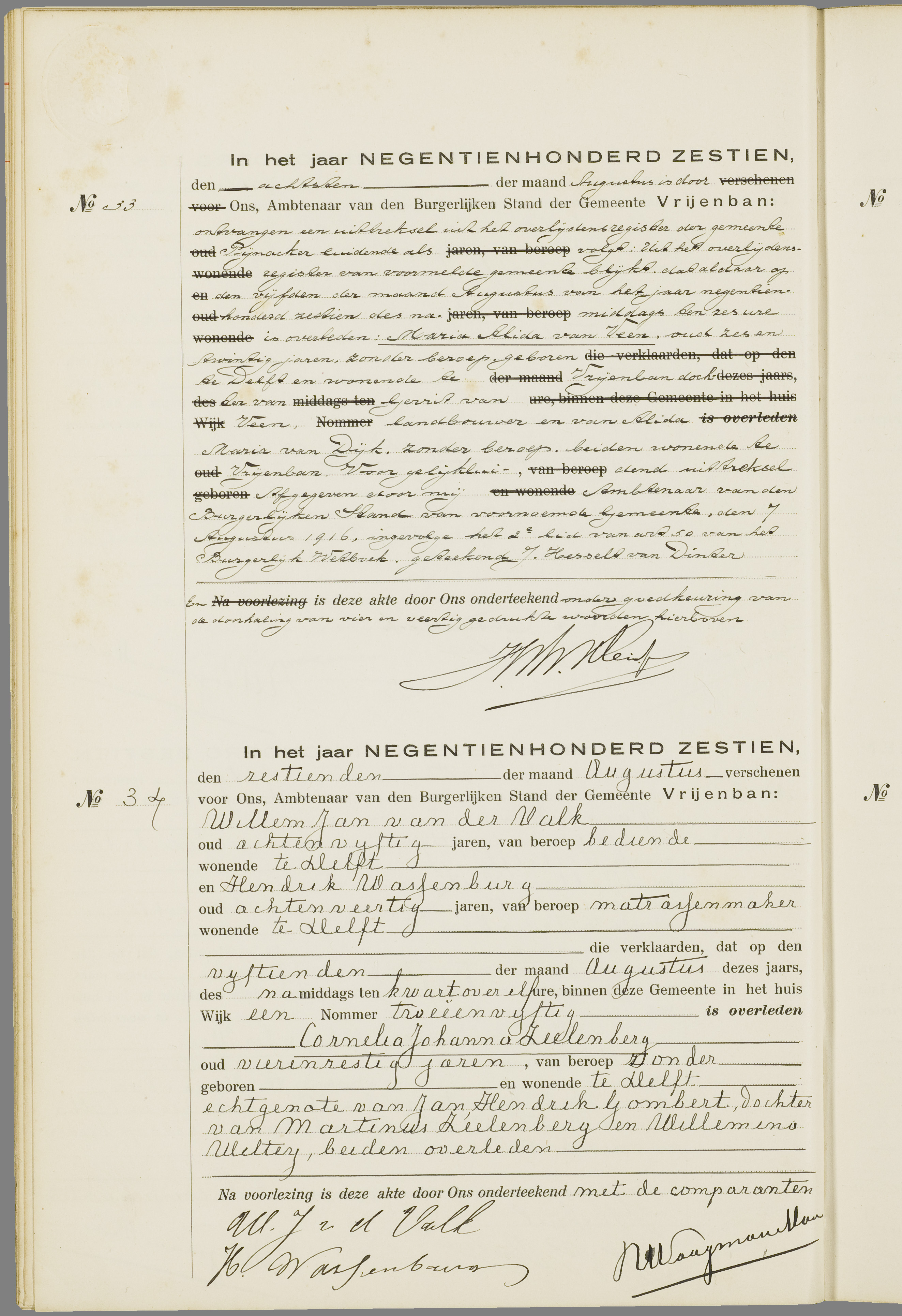 Scan 125 uit het bronpakket: Vrijenban: overlijdensakten 1913–1920