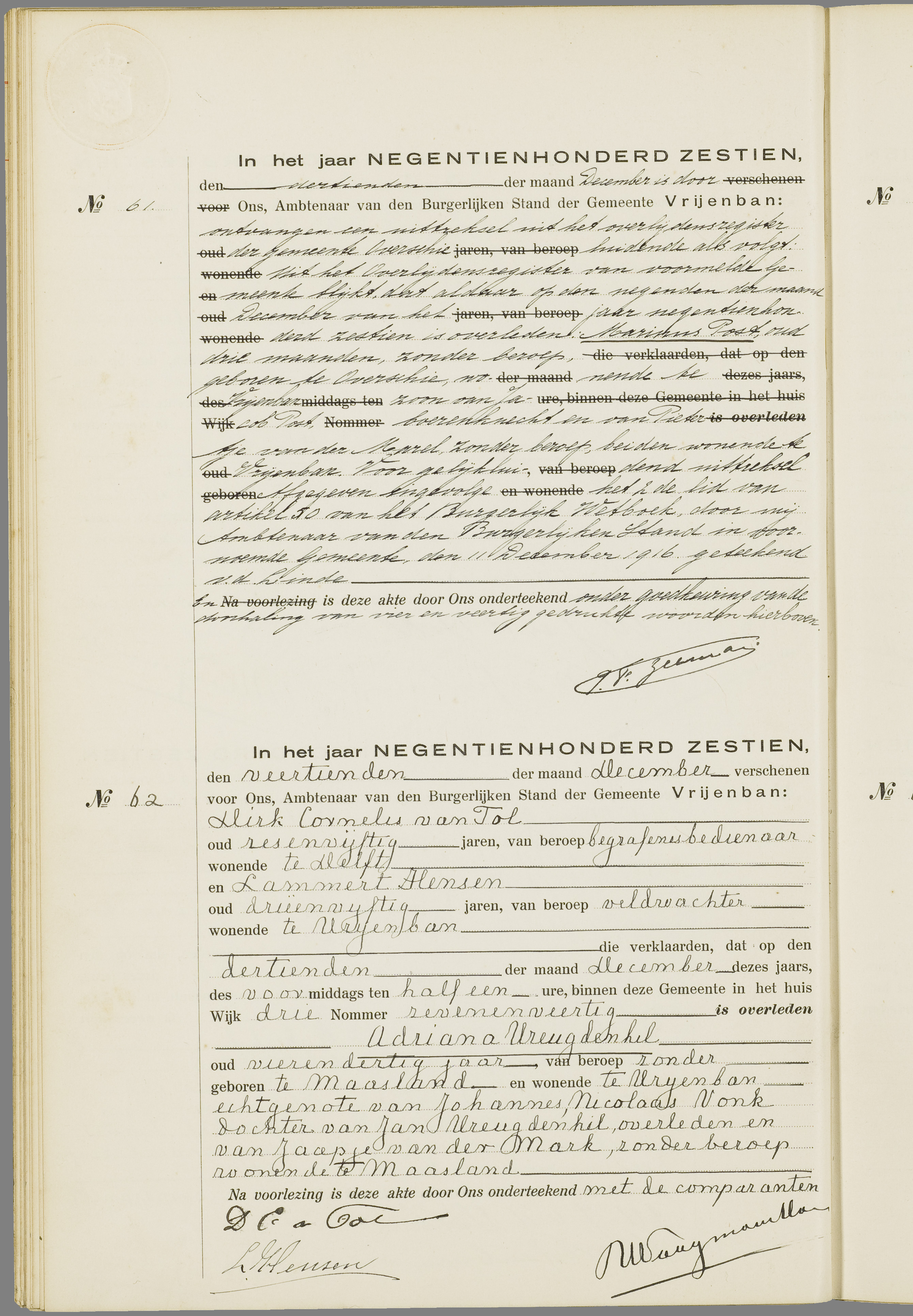 Scan 139 uit het bronpakket: Vrijenban: overlijdensakten 1913–1920