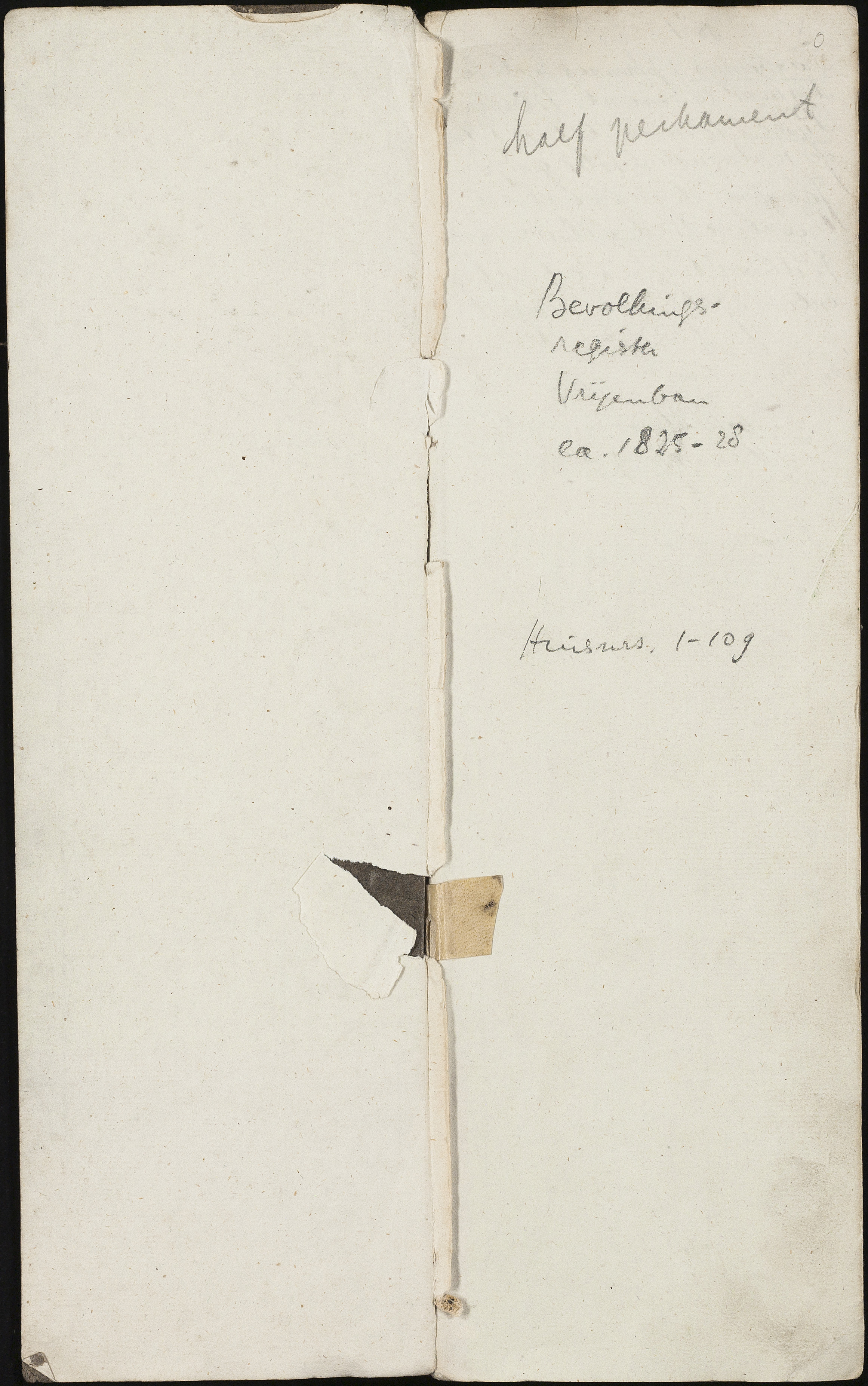 Scan 2 uit het bronpakket: Vrijenban: register van ingezetenen 1825–1828