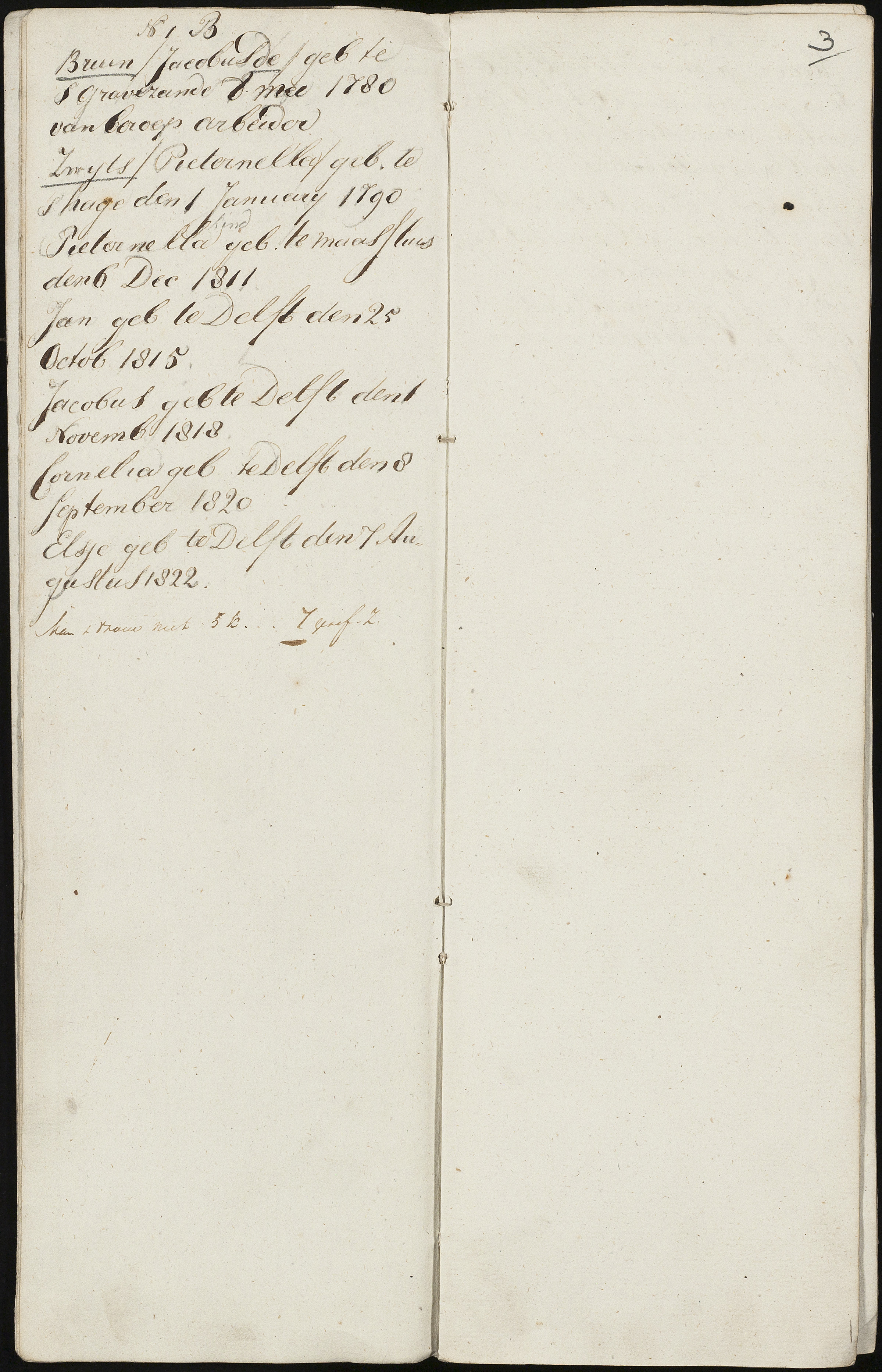 Scan 5 uit het bronpakket: Vrijenban: register van ingezetenen 1825–1828