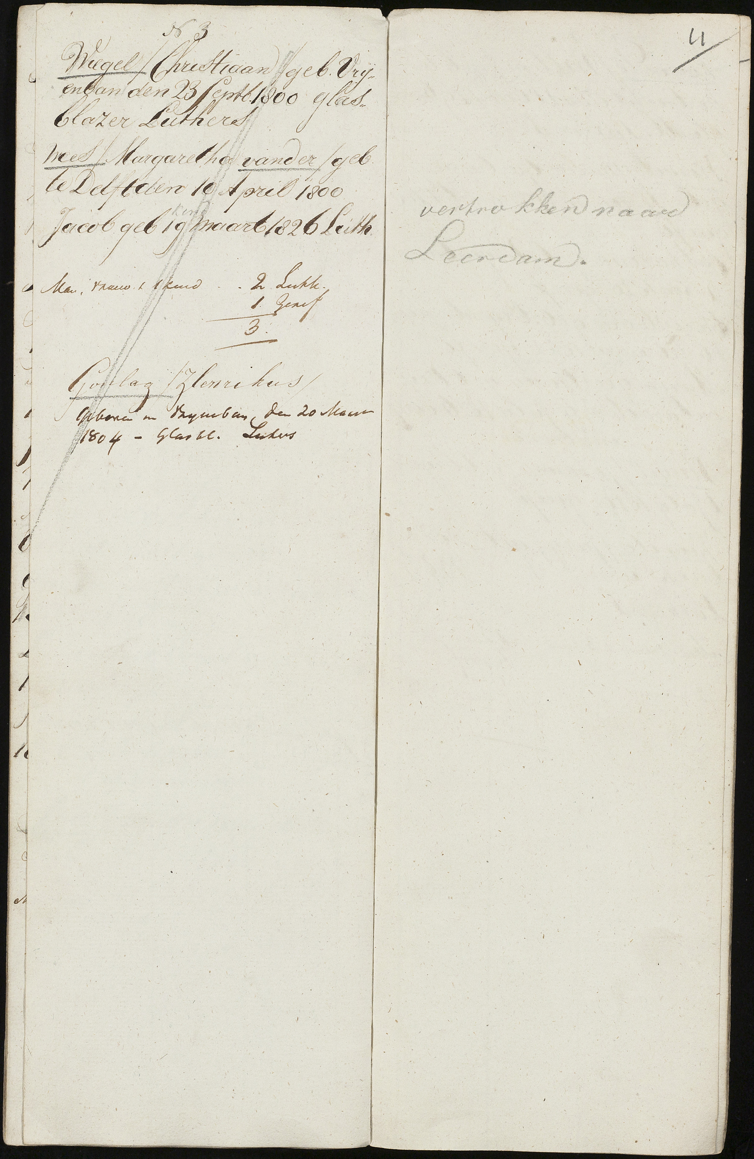 Scan 13 uit het bronpakket: Vrijenban: register van ingezetenen 1825–1828