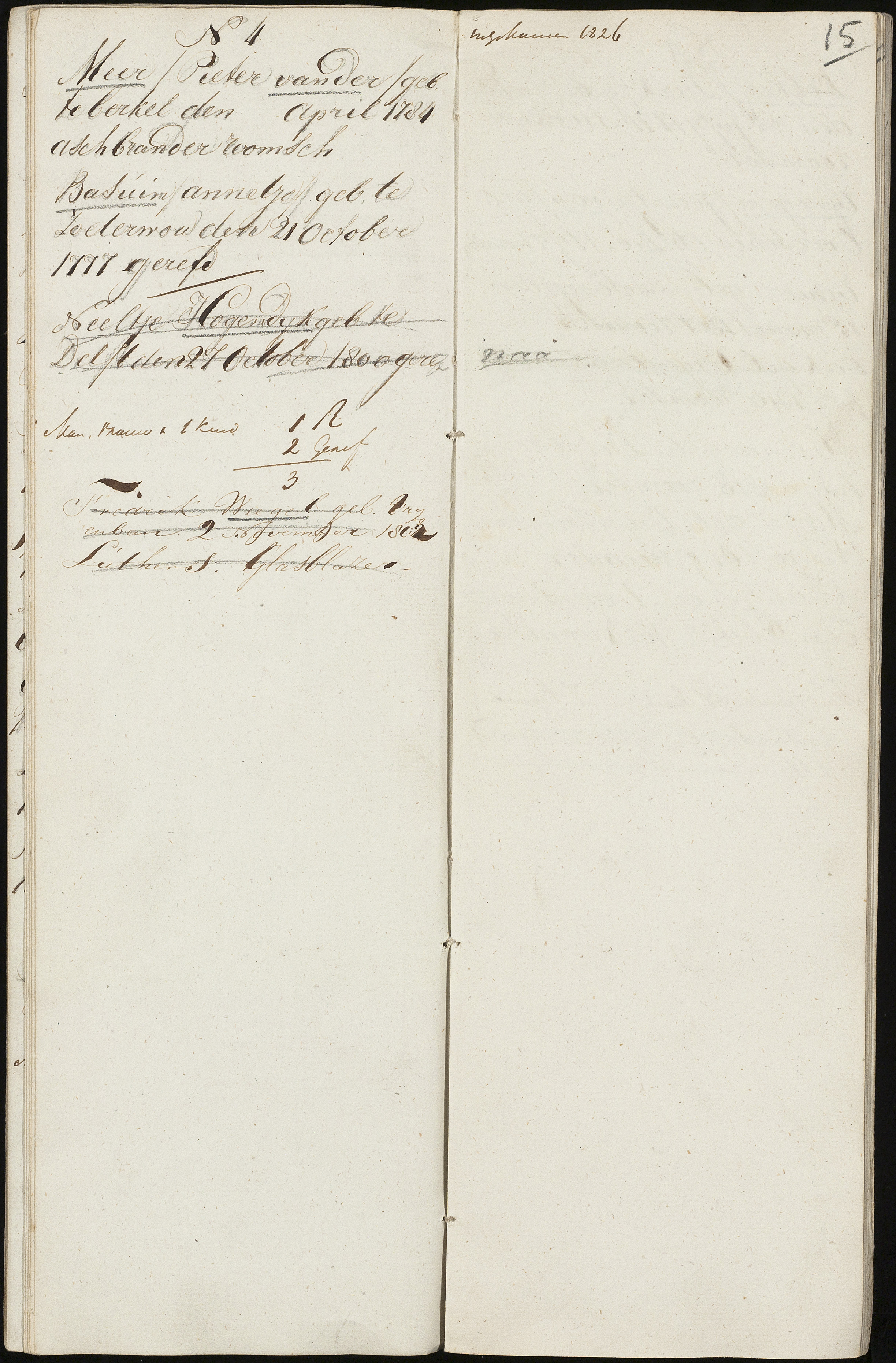 Scan 17 uit het bronpakket: Vrijenban: register van ingezetenen 1825–1828