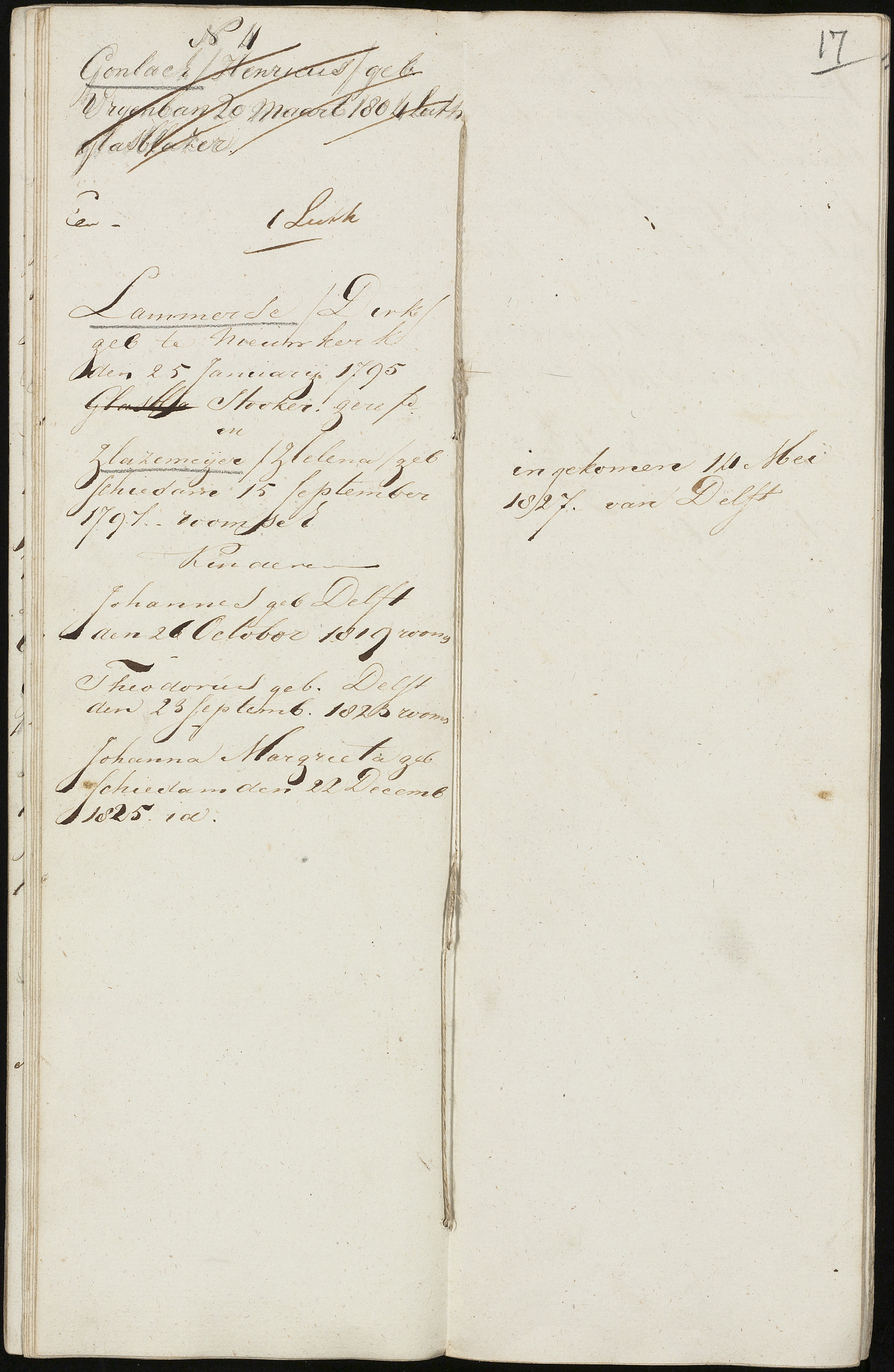 Scan 19 uit het bronpakket: Vrijenban: register van ingezetenen 1825–1828