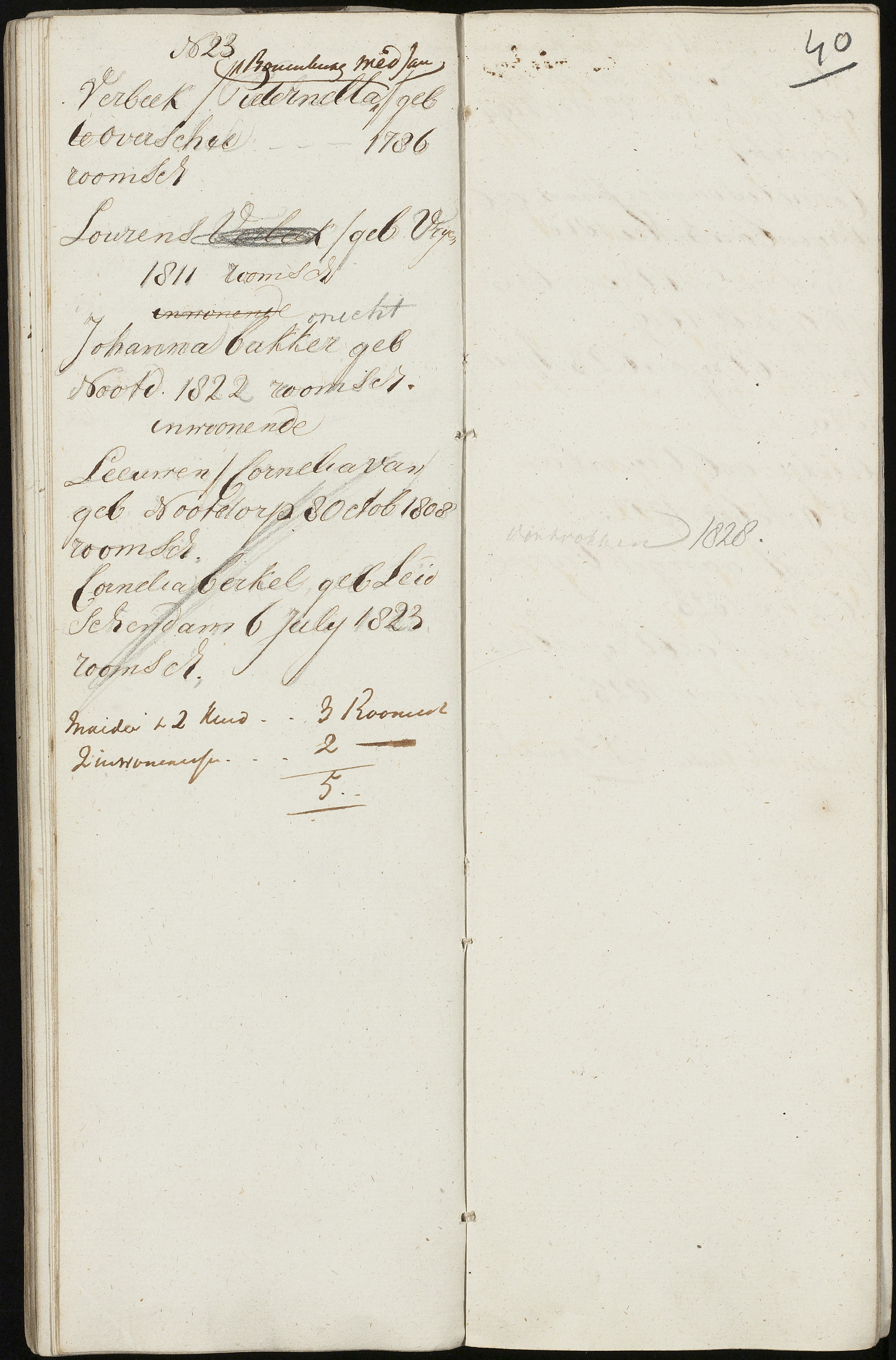 Scan 42 uit het bronpakket: Vrijenban: register van ingezetenen 1825–1828