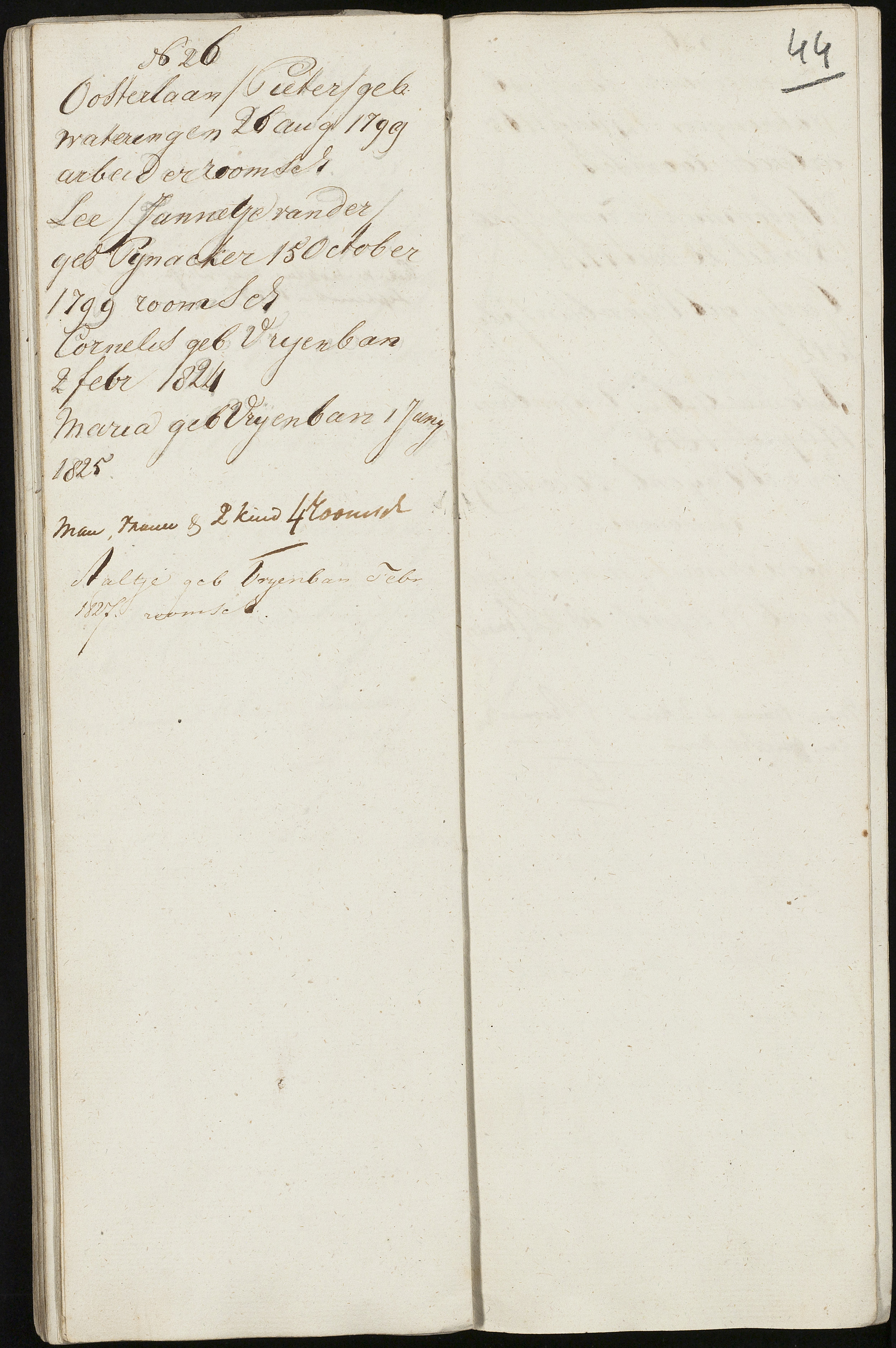 Scan 46 uit het bronpakket: Vrijenban: register van ingezetenen 1825–1828