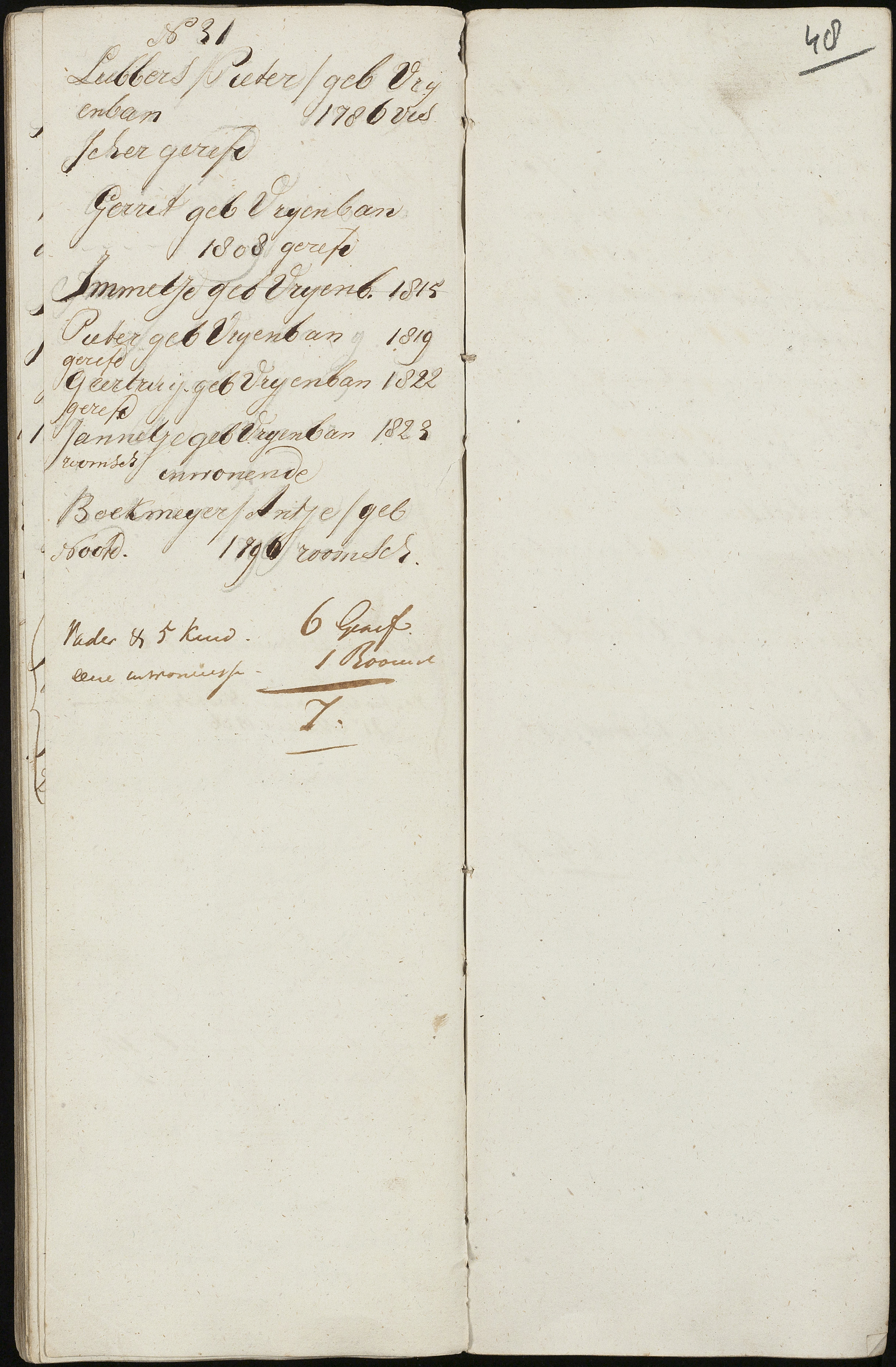 Scan 50 uit het bronpakket: Vrijenban: register van ingezetenen 1825–1828
