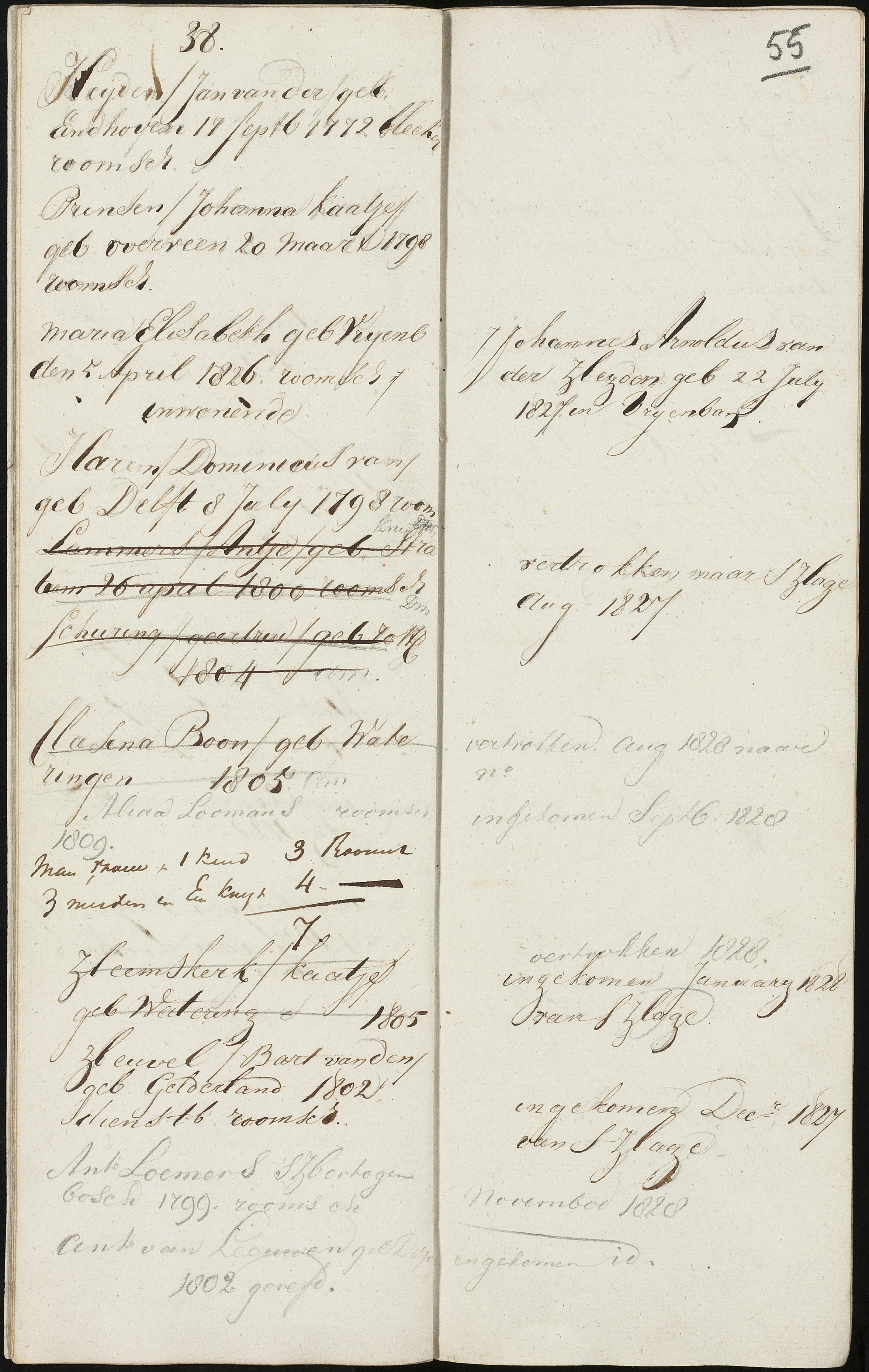 Scan 57 uit het bronpakket: Vrijenban: register van ingezetenen 1825–1828