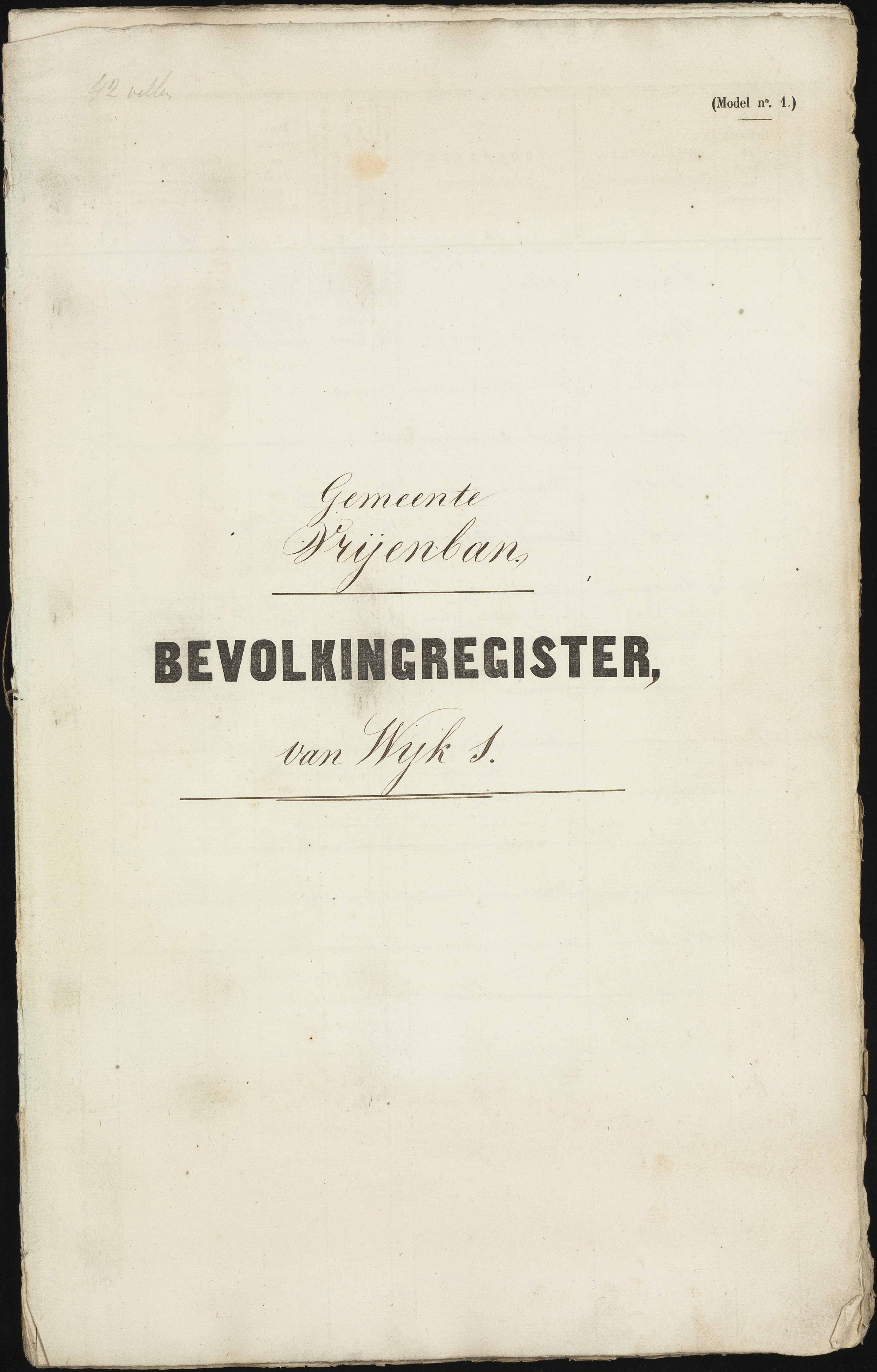 Scan 1 uit het bronpakket: Vrijenban: ingezetenen Wijk 1, 1860–1870