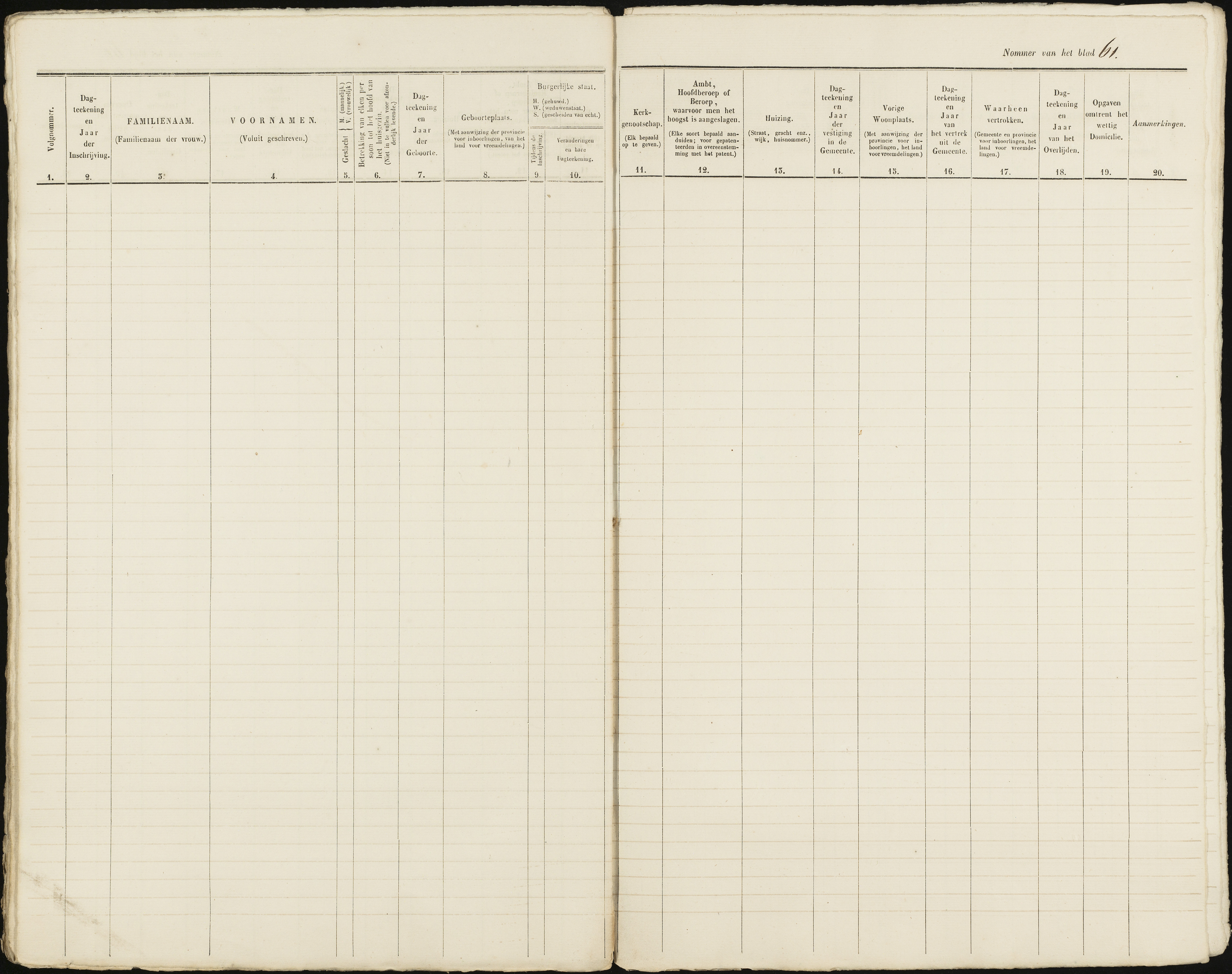 Scan 62 uit het bronpakket: Vrijenban: ingezetenen Wijk 2, 1860–1870