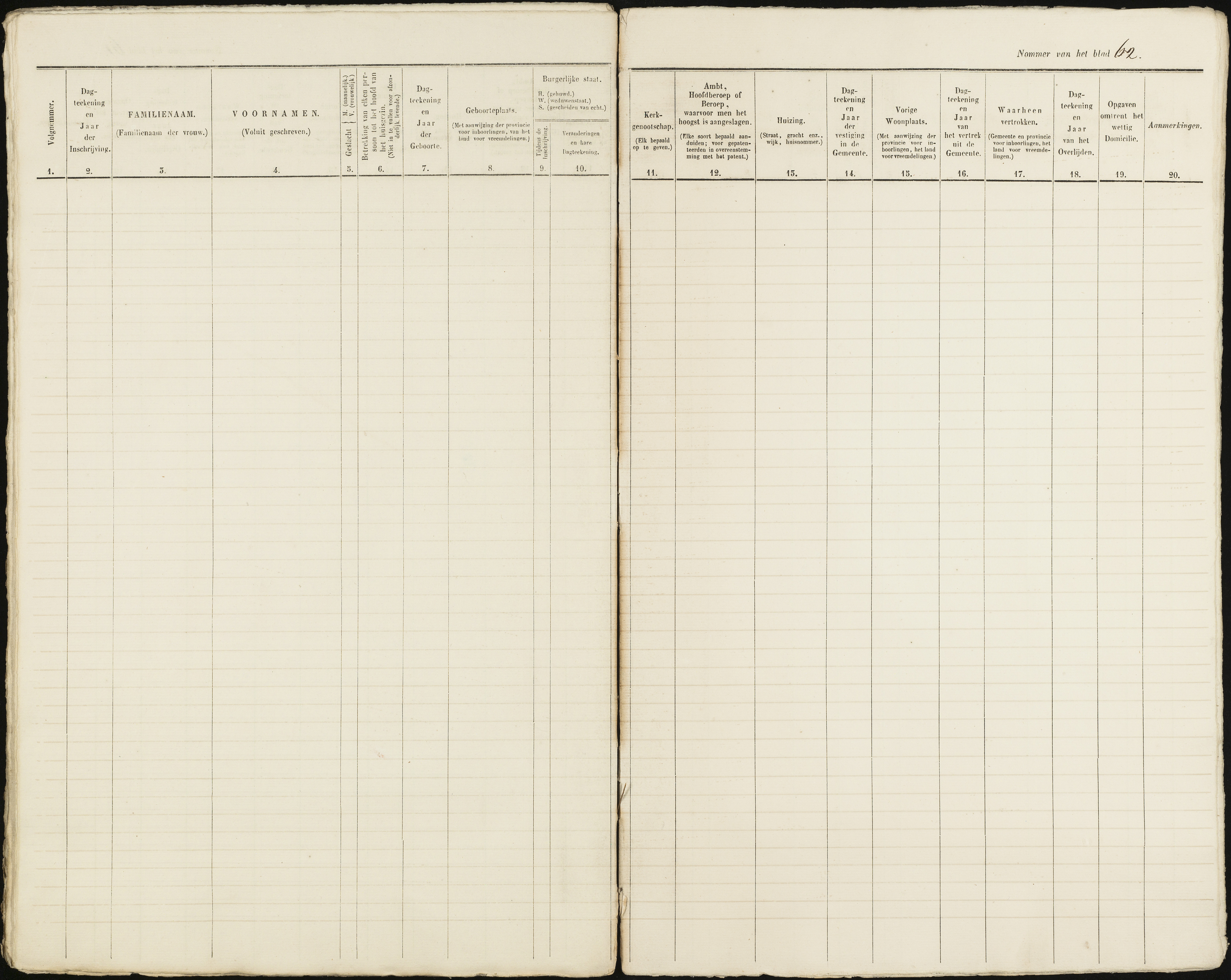 Scan 63 uit het bronpakket: Vrijenban: ingezetenen Wijk 2, 1860–1870